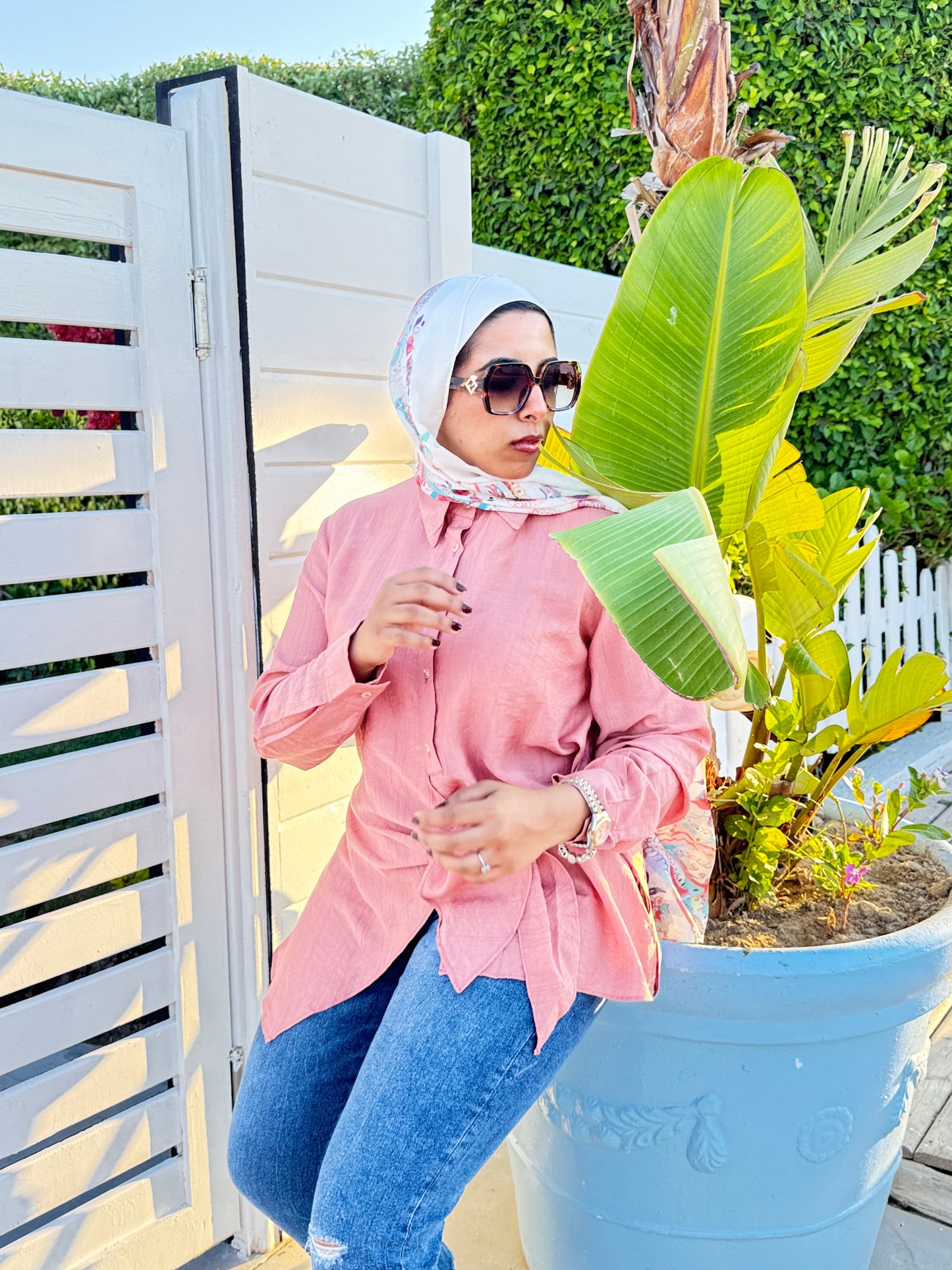 Nasaya left drape baby cotton light peach blouse