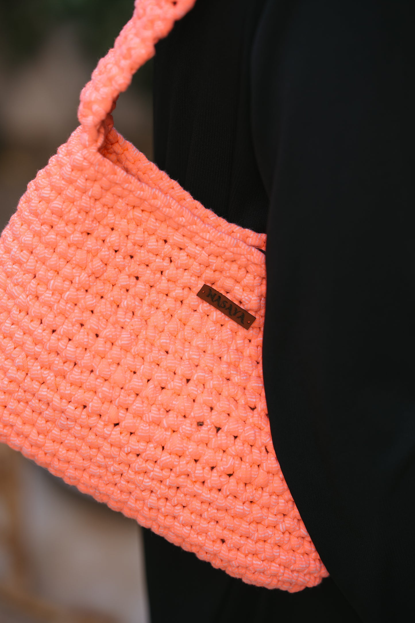 NASAYA Crochet Neon Orange Bag