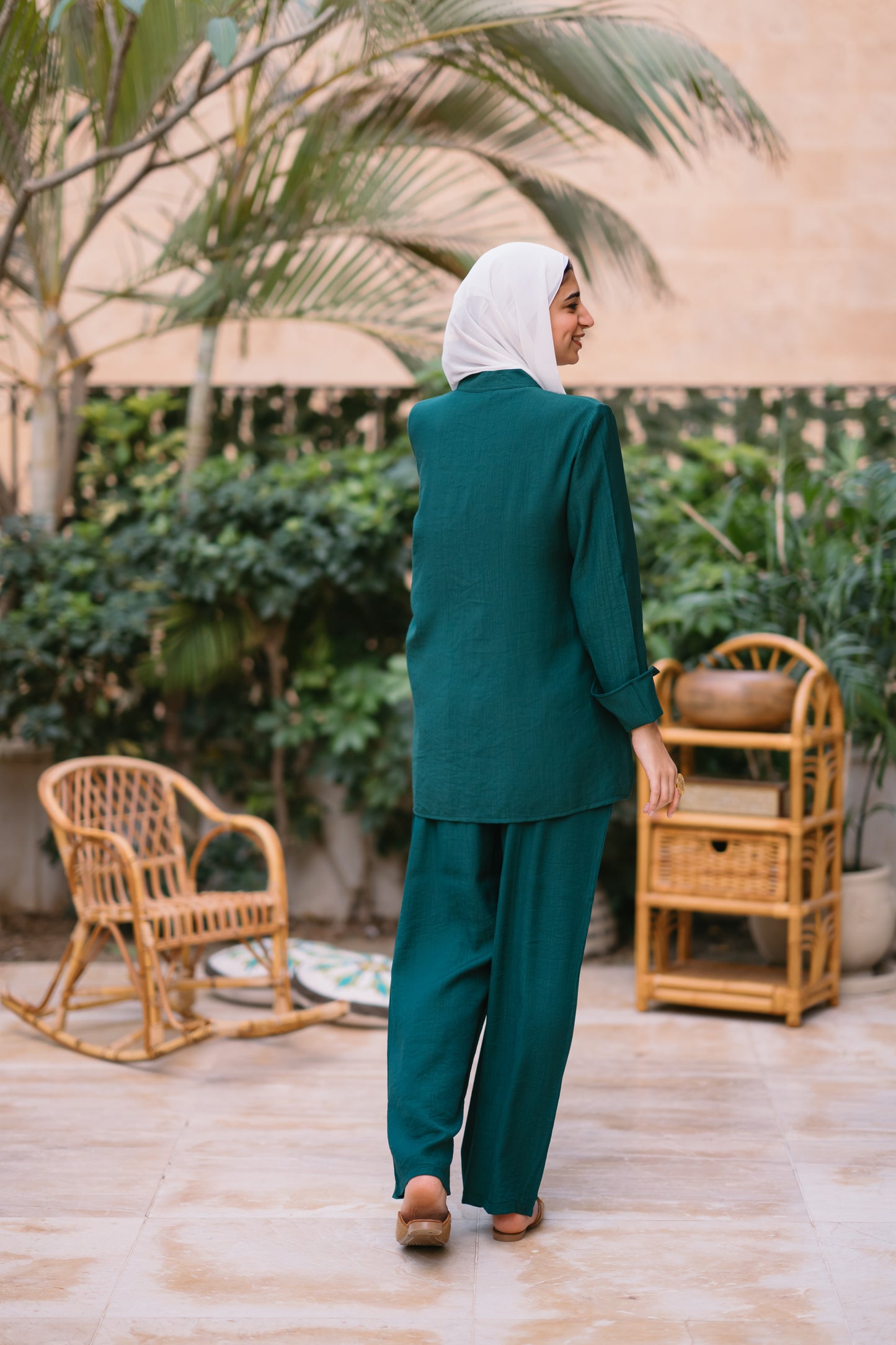 Nasaya baby cotton dark green set "pants & blouse"