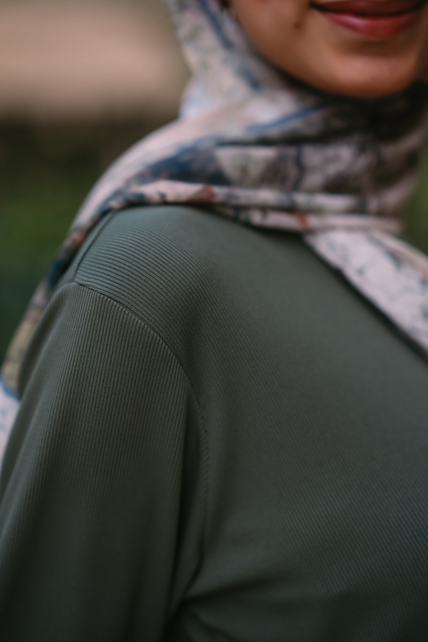 Nasaya soft breeze ribbed Set "Pants & blouse" dark olive