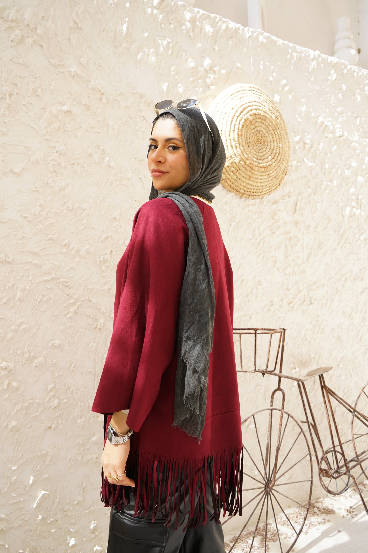 Nasaya Chamois K Burgundy Kimono one size