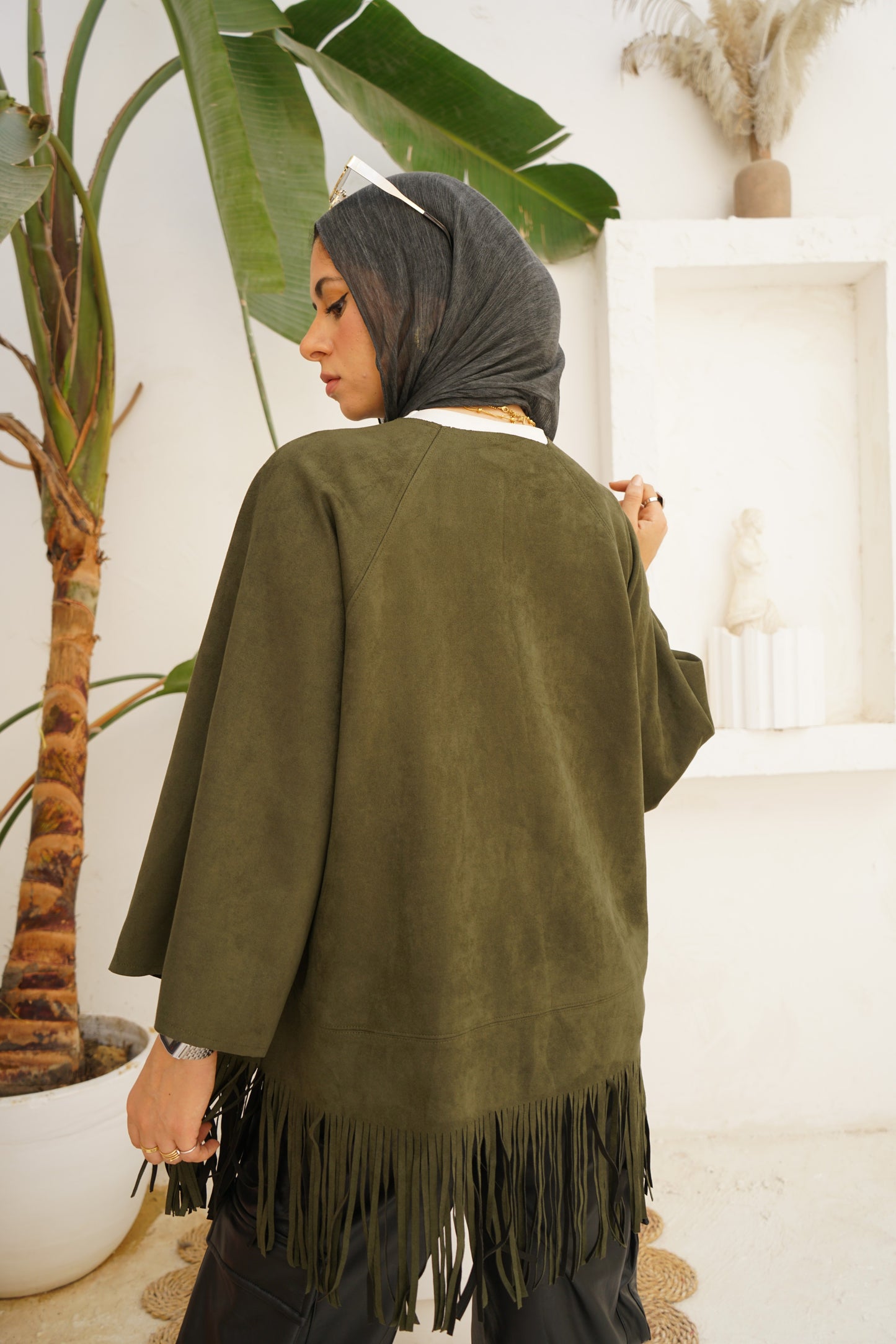 Nasaya Chamois K olive Kimono one size