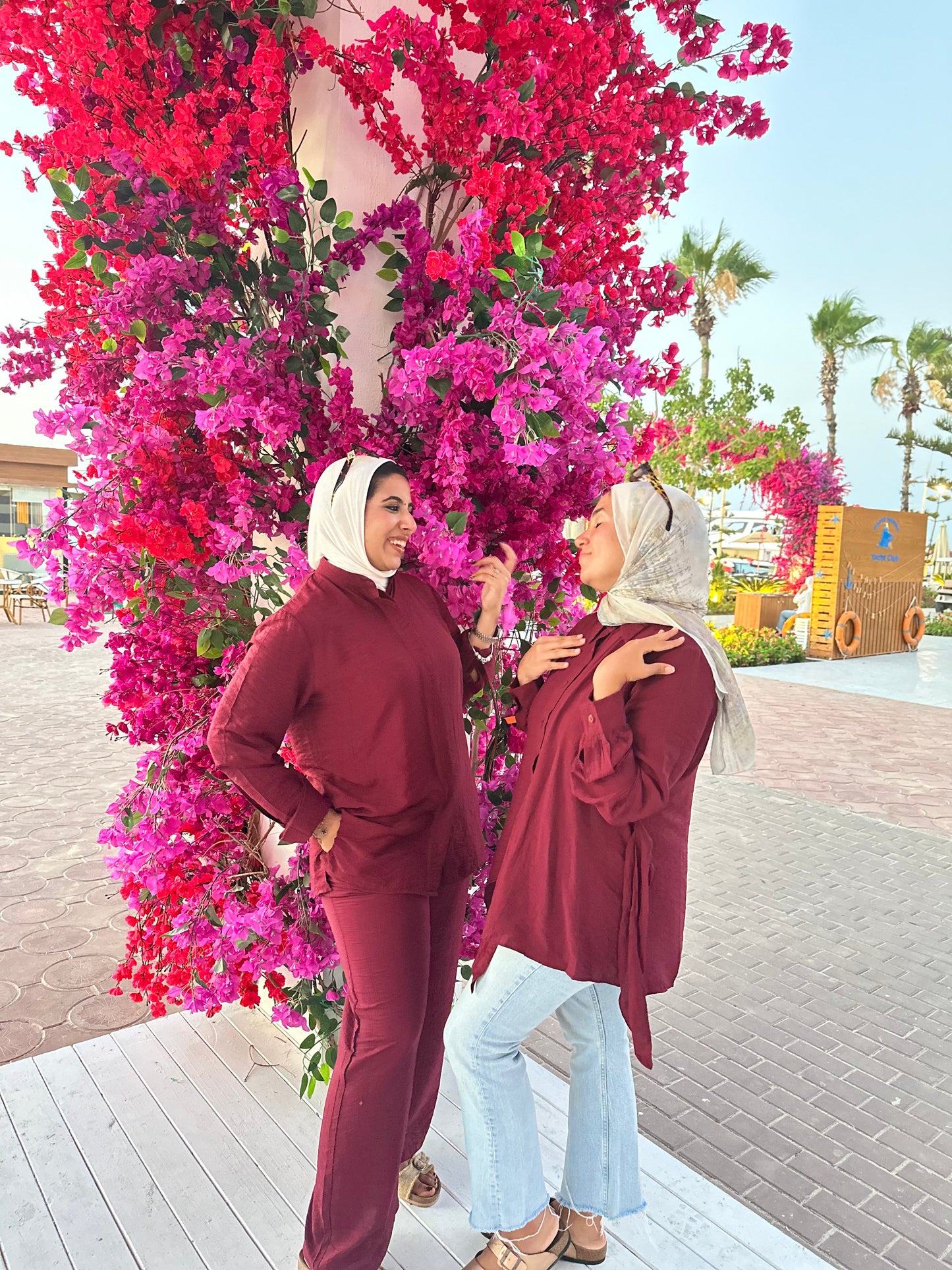 Nasaya left drape baby cotton Burgundy blouse