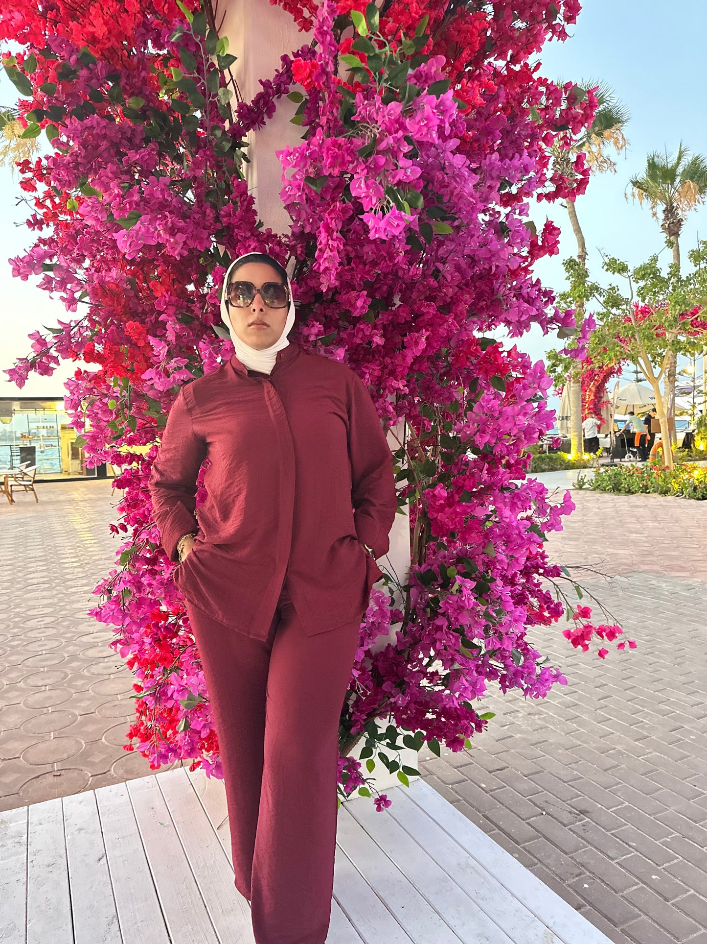 Nasaya baby cotton burgundy set "pants & blouse"