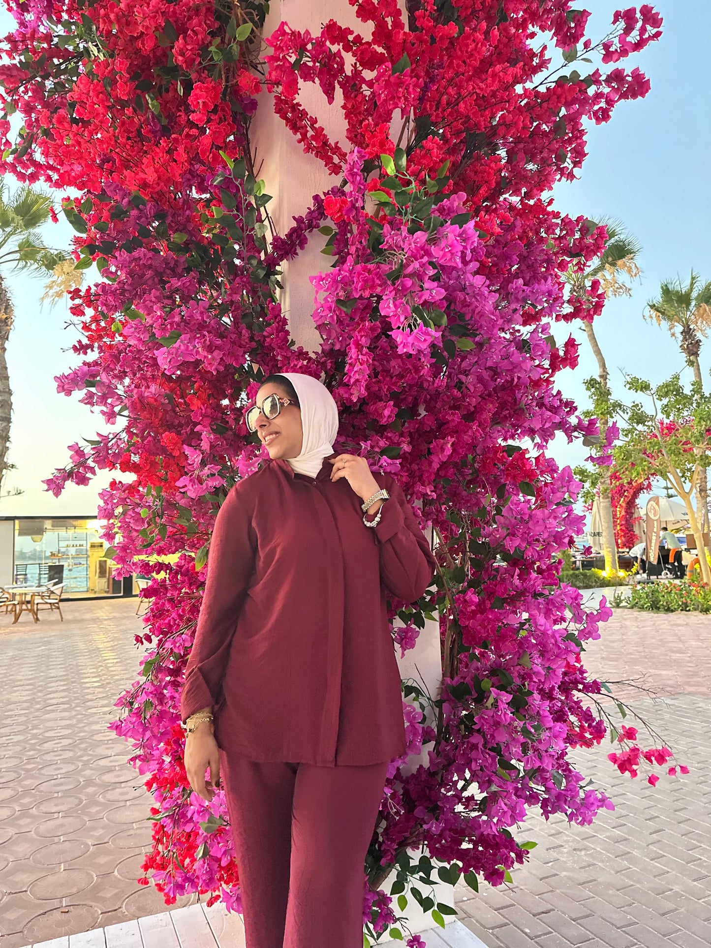 Nasaya baby cotton burgundy set "pants & blouse"