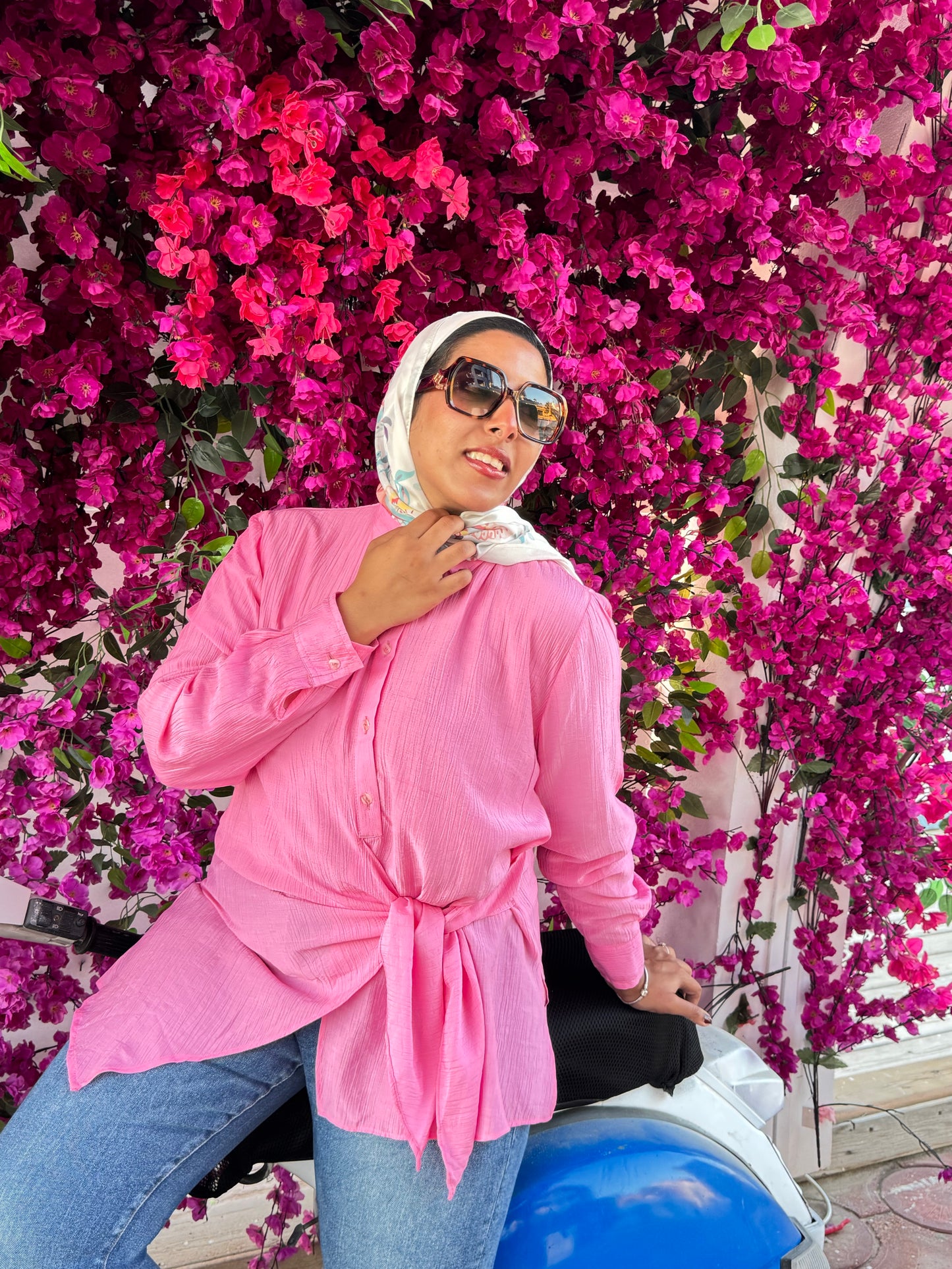 Nasaya left drape baby cotton light Pink blouse