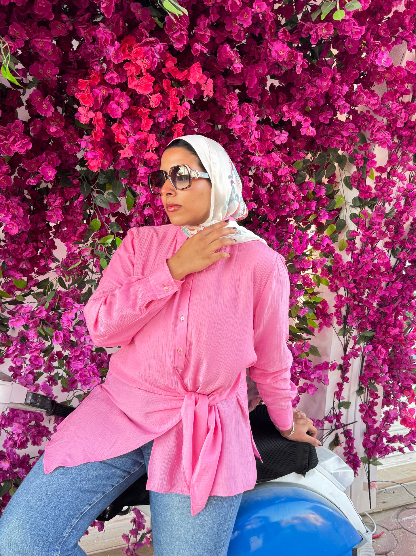 Nasaya left drape baby cotton light Pink blouse