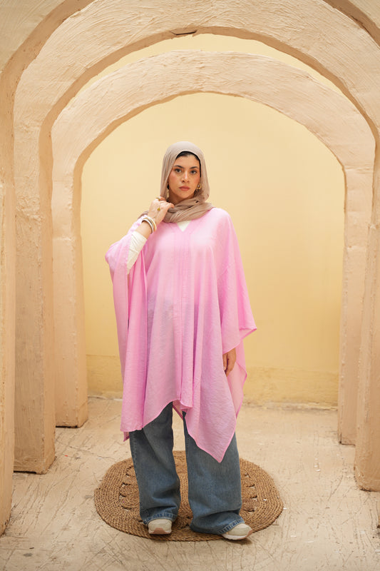 Nasaya breeze pink poncho