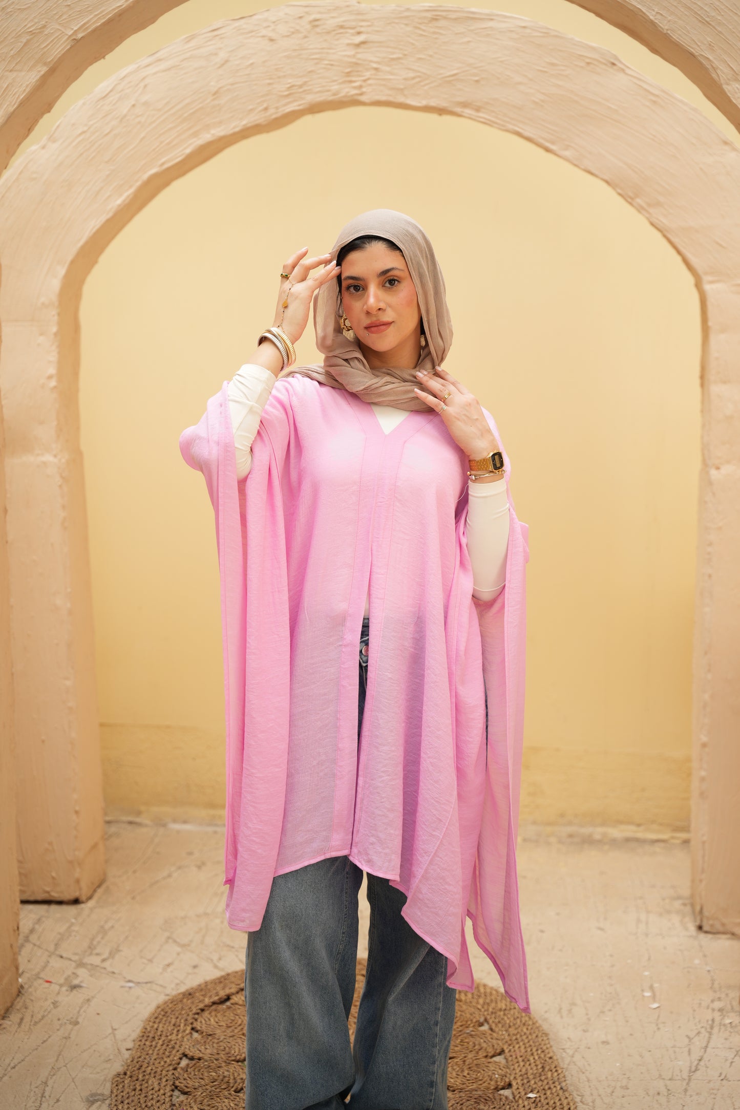 Nasaya breeze pink poncho