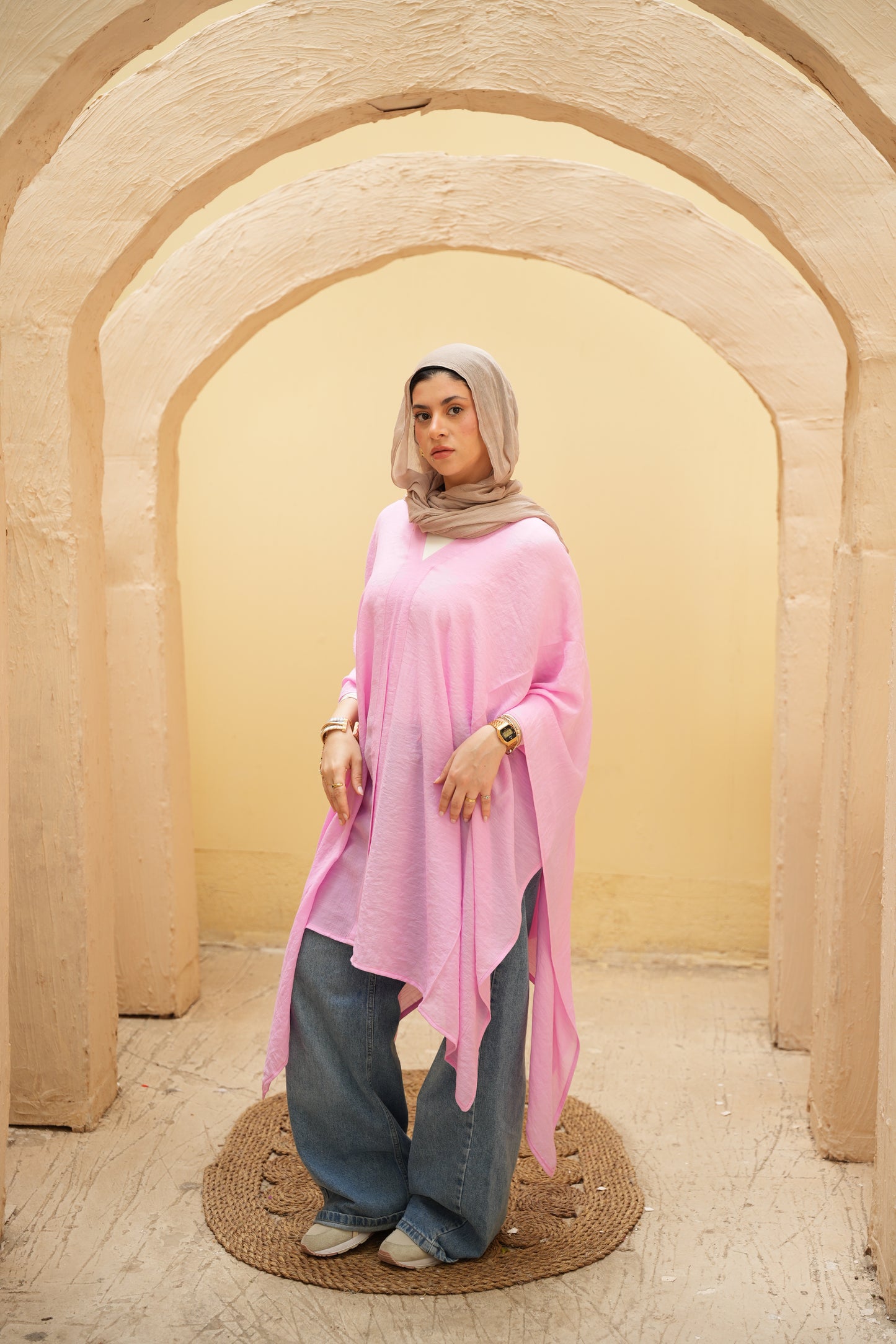 Nasaya breeze pink poncho