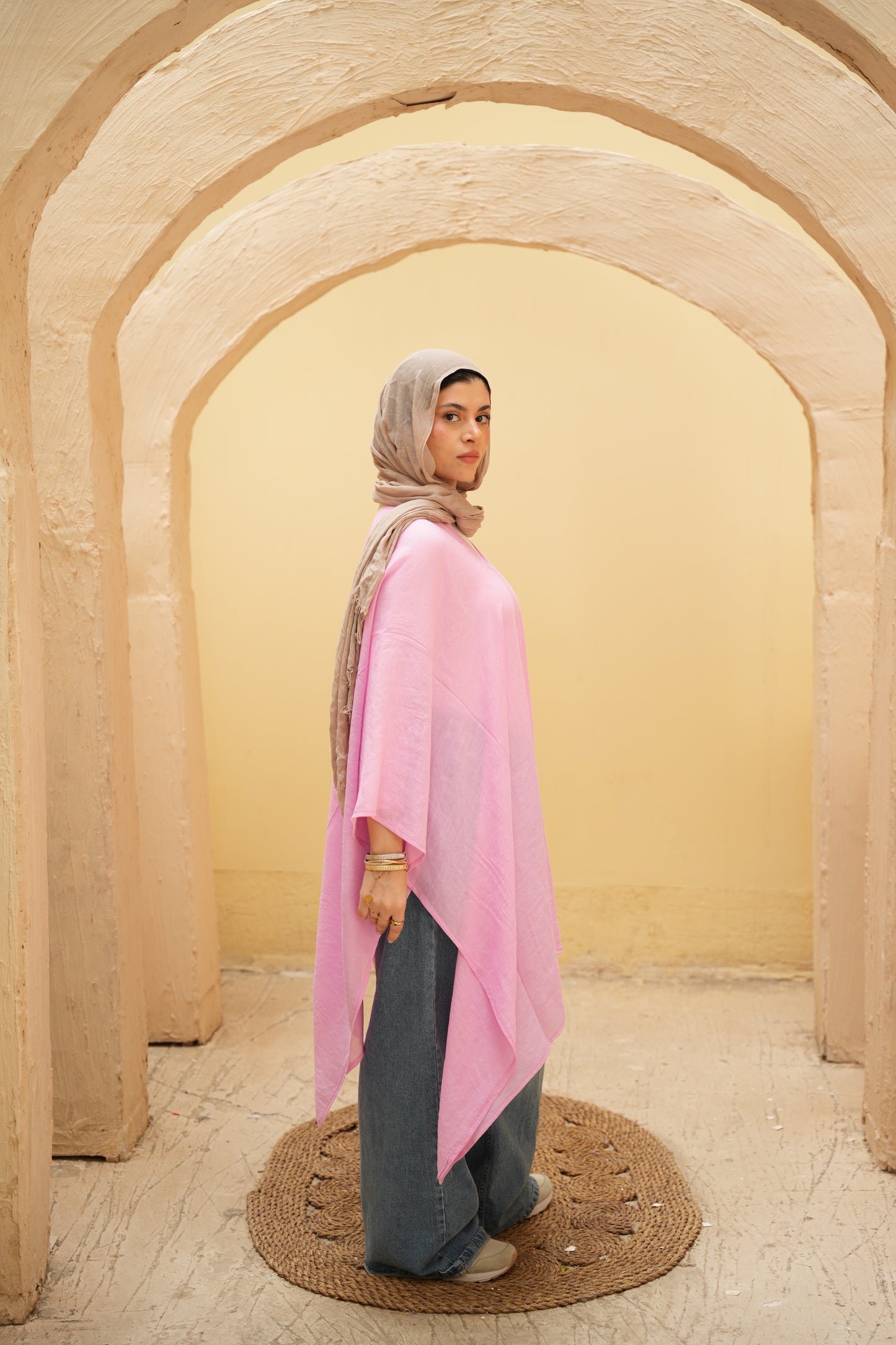 Nasaya breeze pink poncho