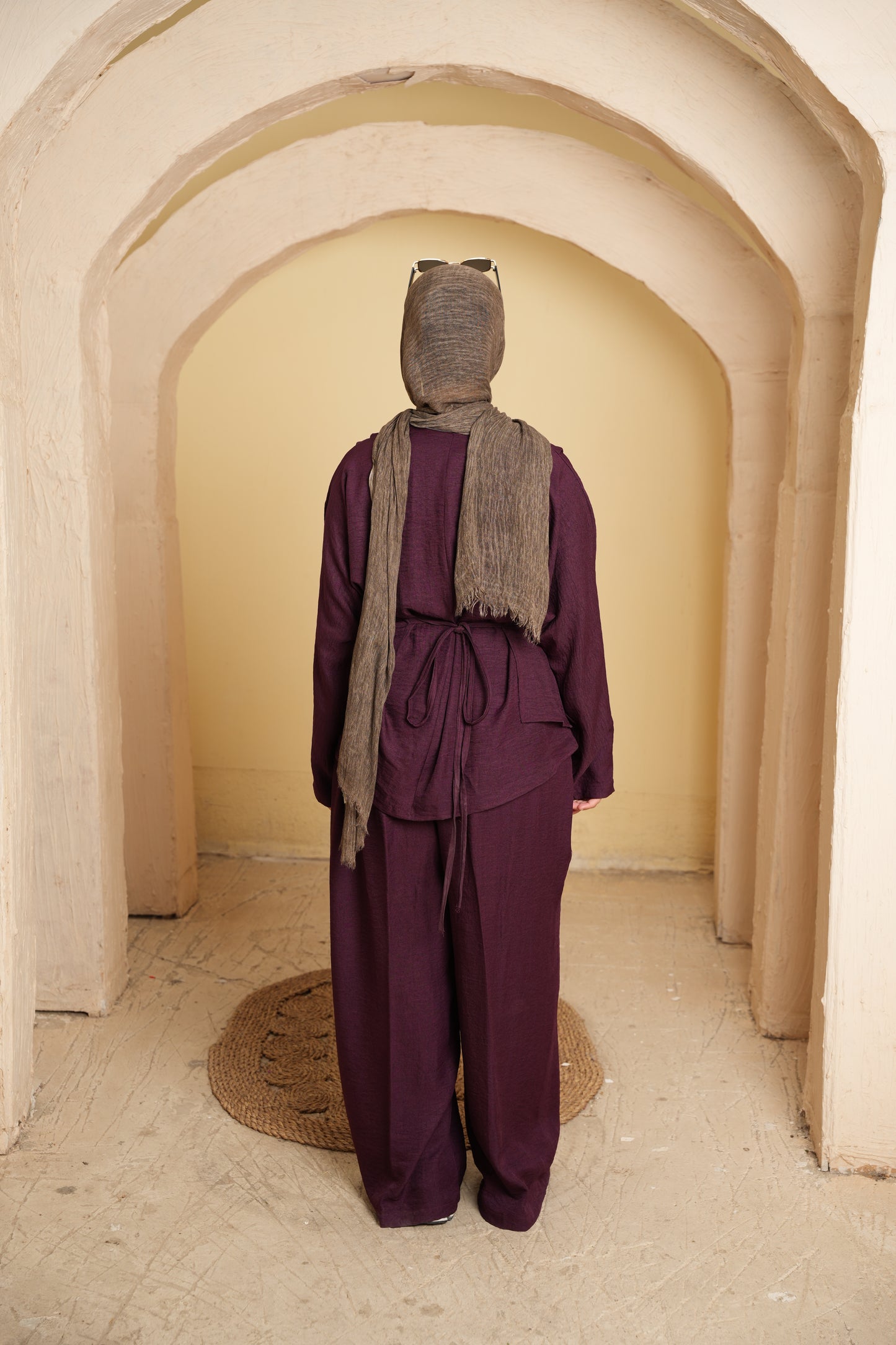 Nasaya cross-wrap burgundy set