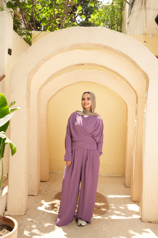 Nasaya Cross-wrap purple set