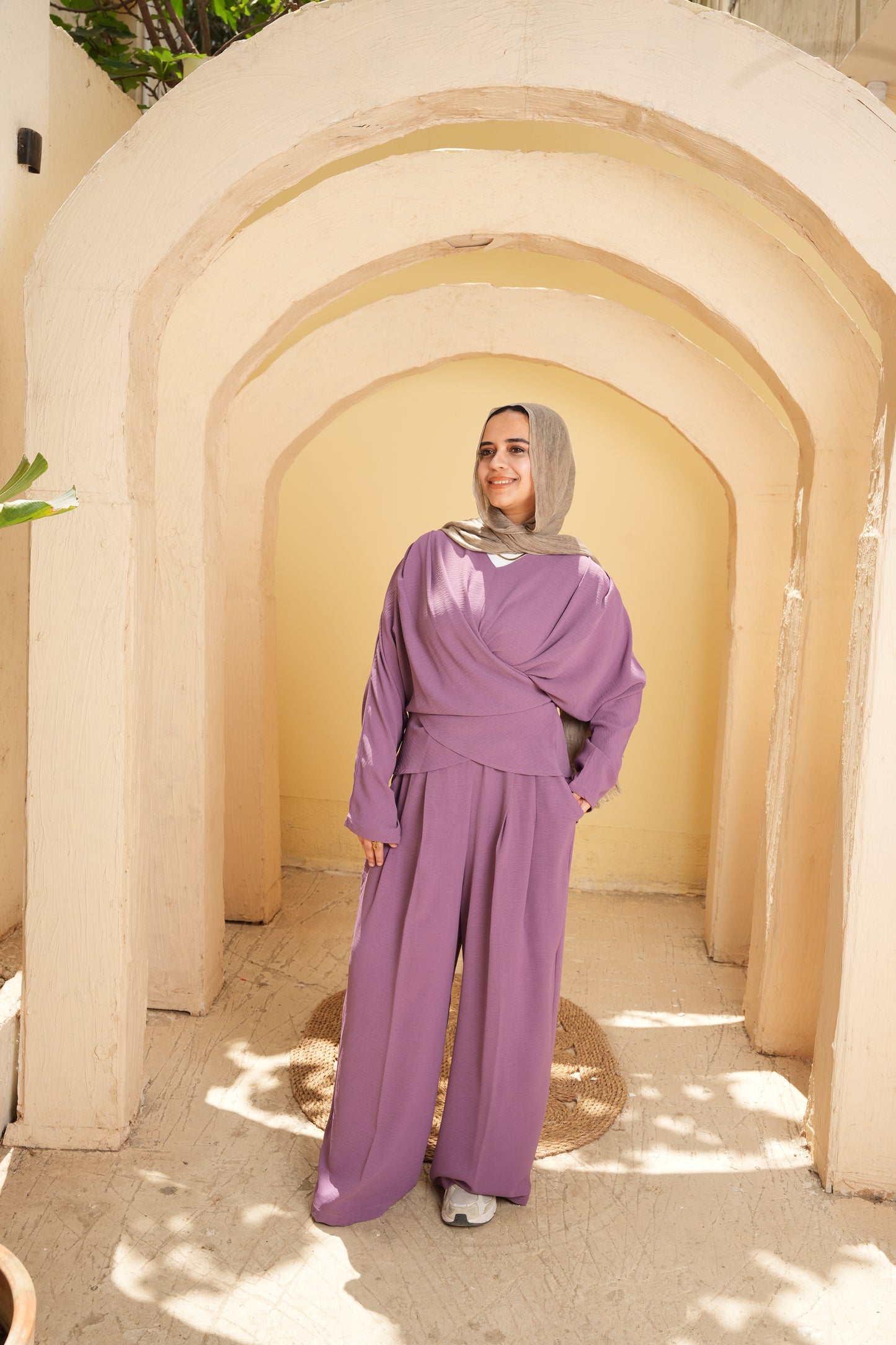 Nasaya Cross-wrap purple set