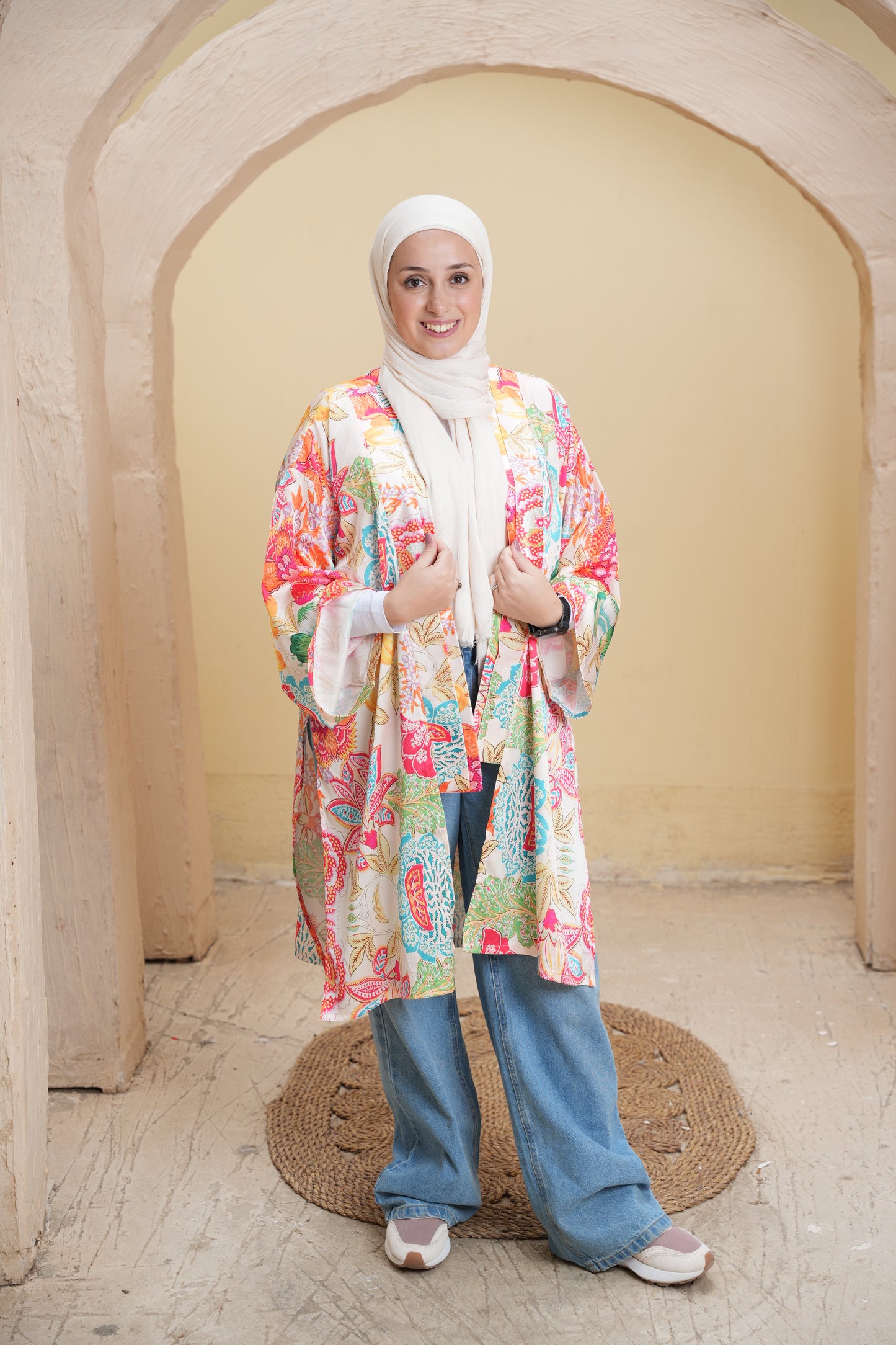 Nasaya Floral satin Kimono
