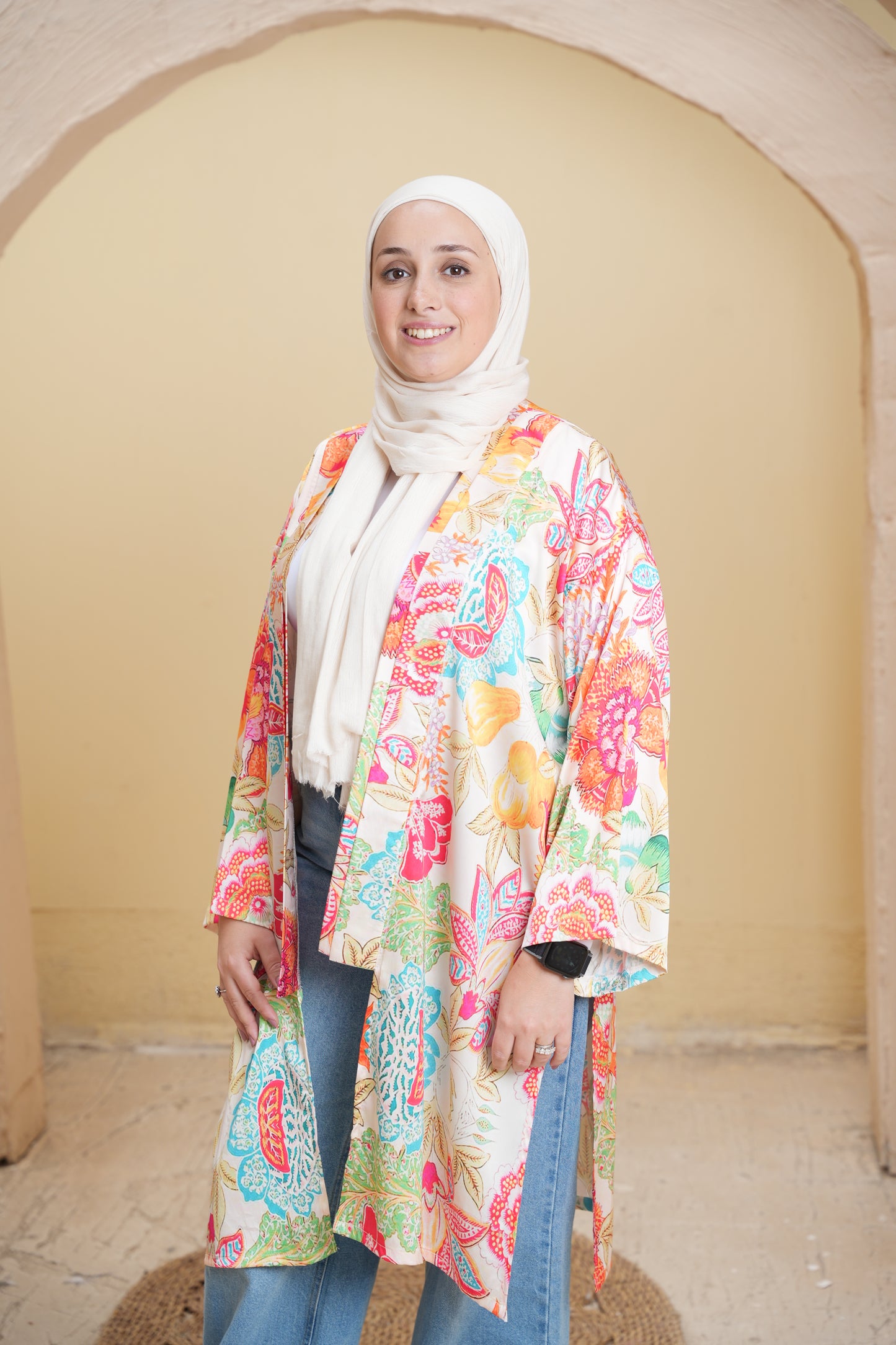 Nasaya Floral satin Kimono