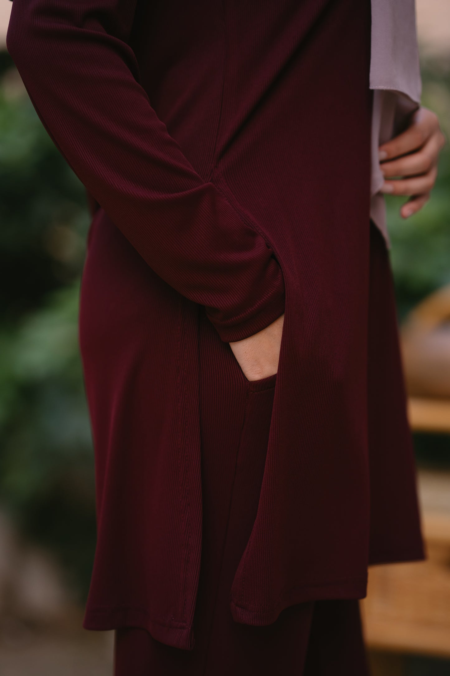 Nasaya soft breeze ribbed Set "Pants & blouse" Burgundy