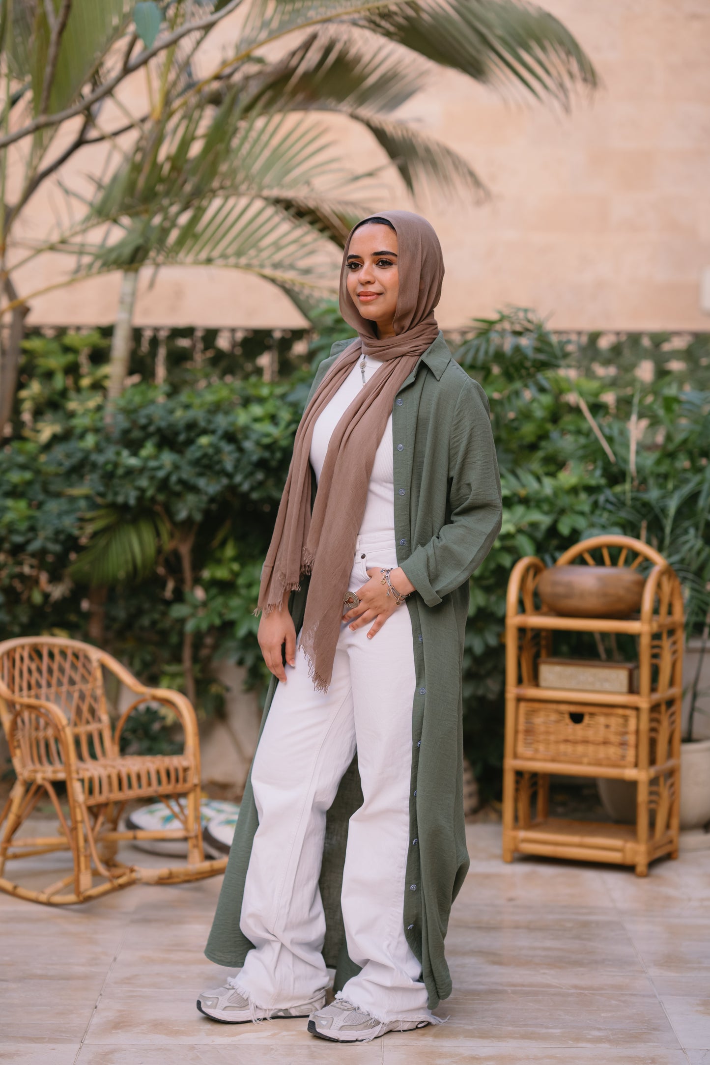 Nasaya whispered elegance Linen olive shirt dress