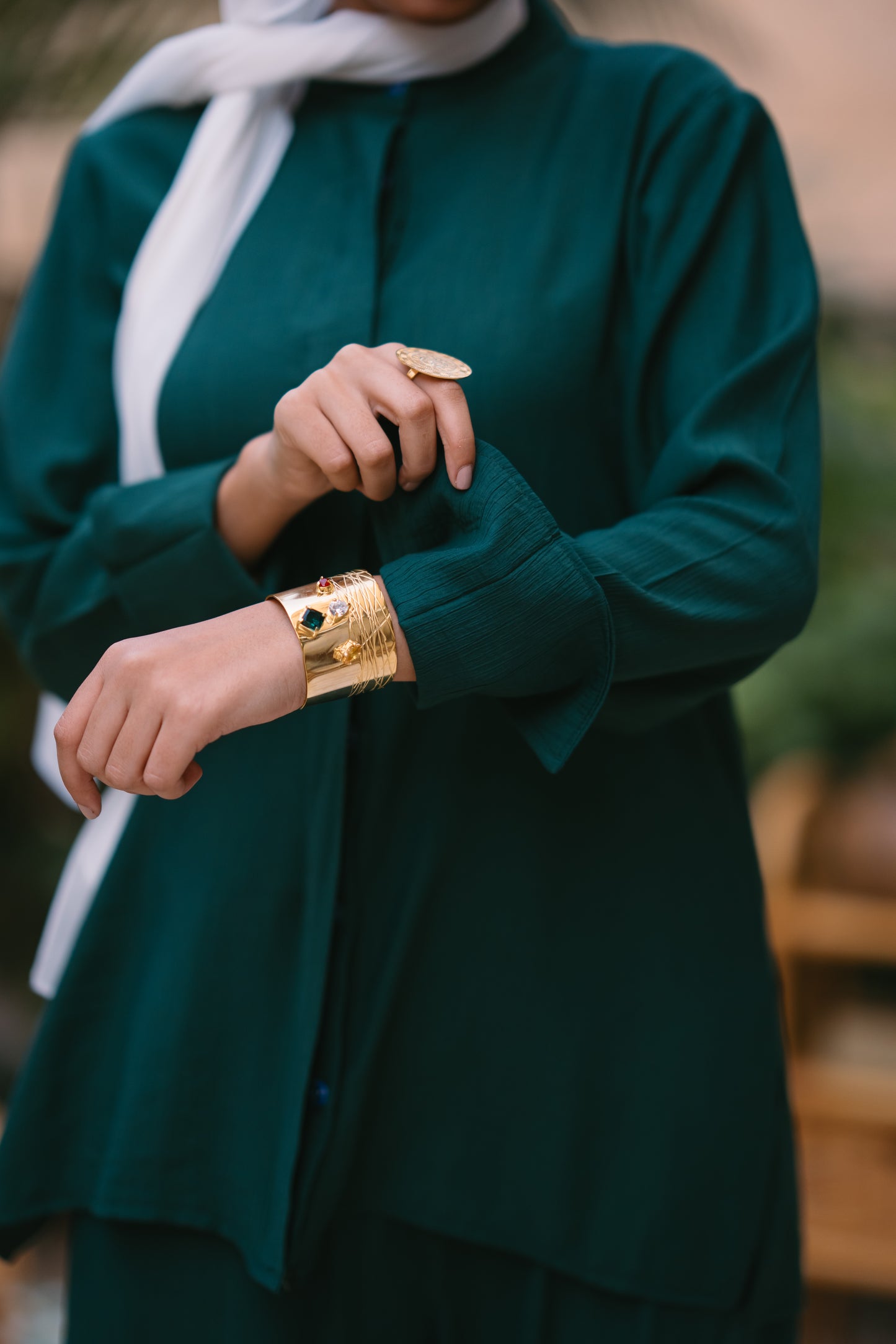 Nasaya baby cotton dark green set "pants & blouse"