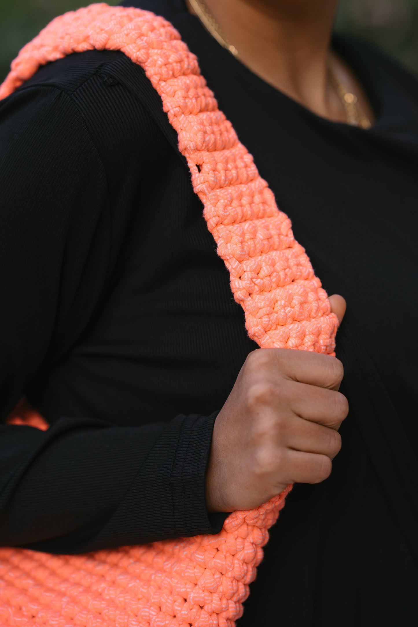 NASAYA Crochet Neon Orange Bag
