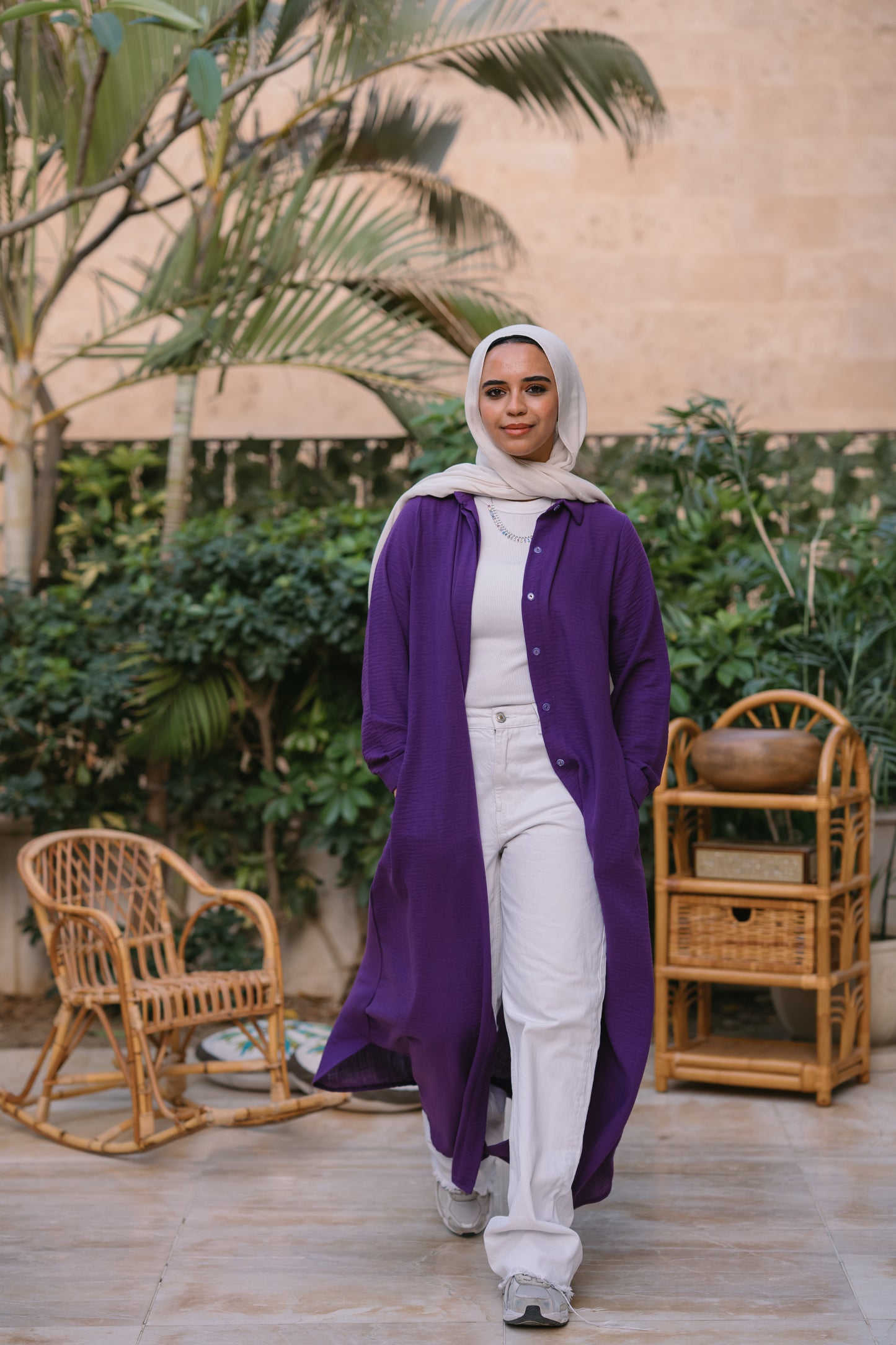 Nasaya whispered elegance Linen shirt dress "Purple"