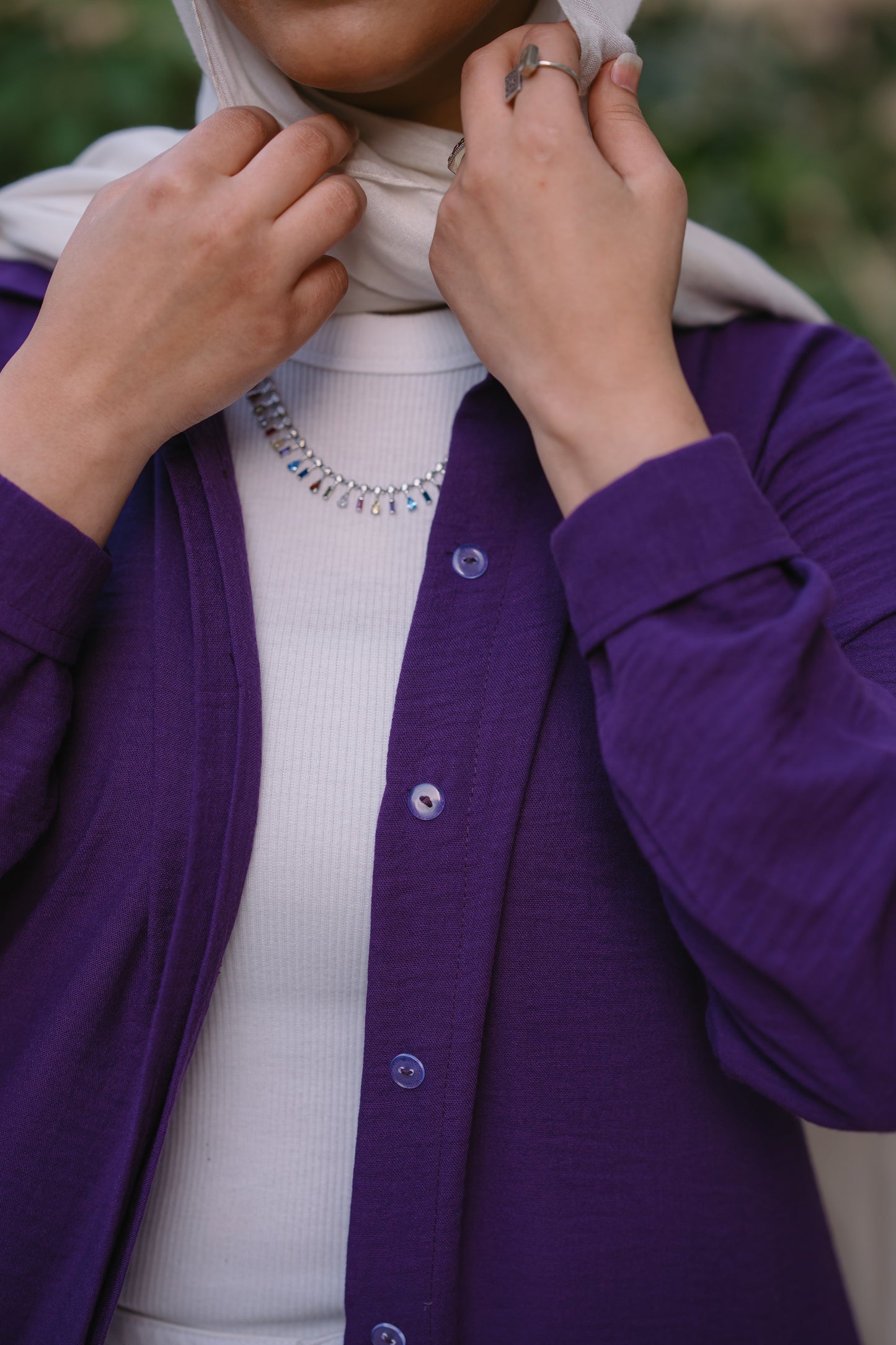 Nasaya whispered elegance Linen shirt dress "Purple"