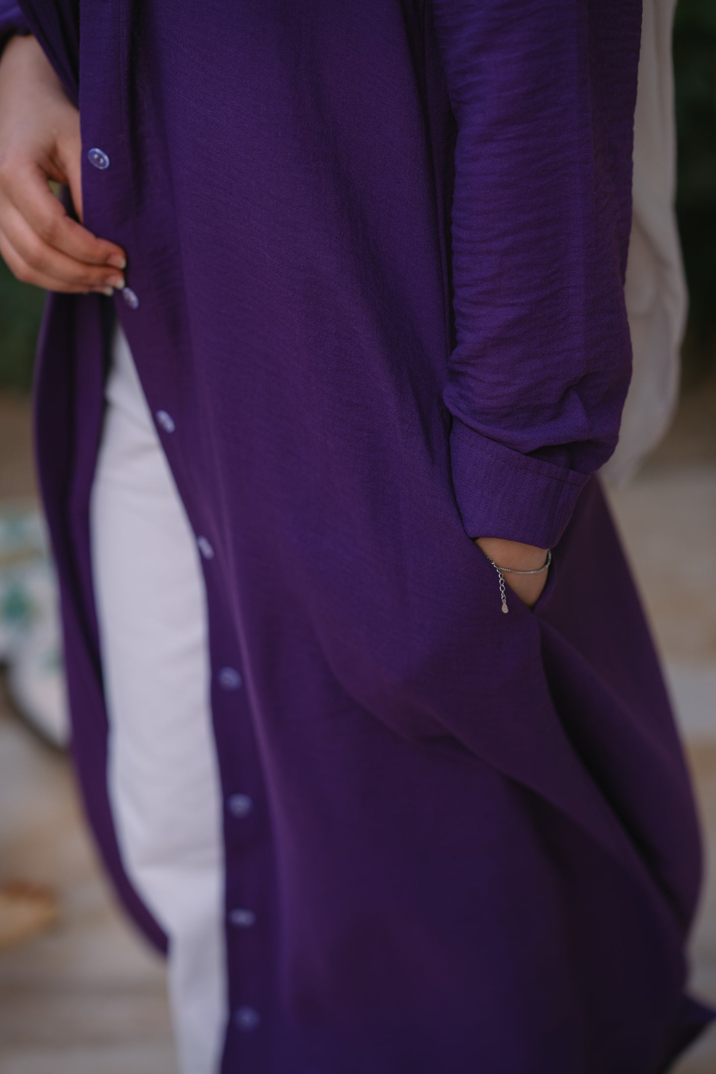 Nasaya whispered elegance Linen shirt dress "Purple"