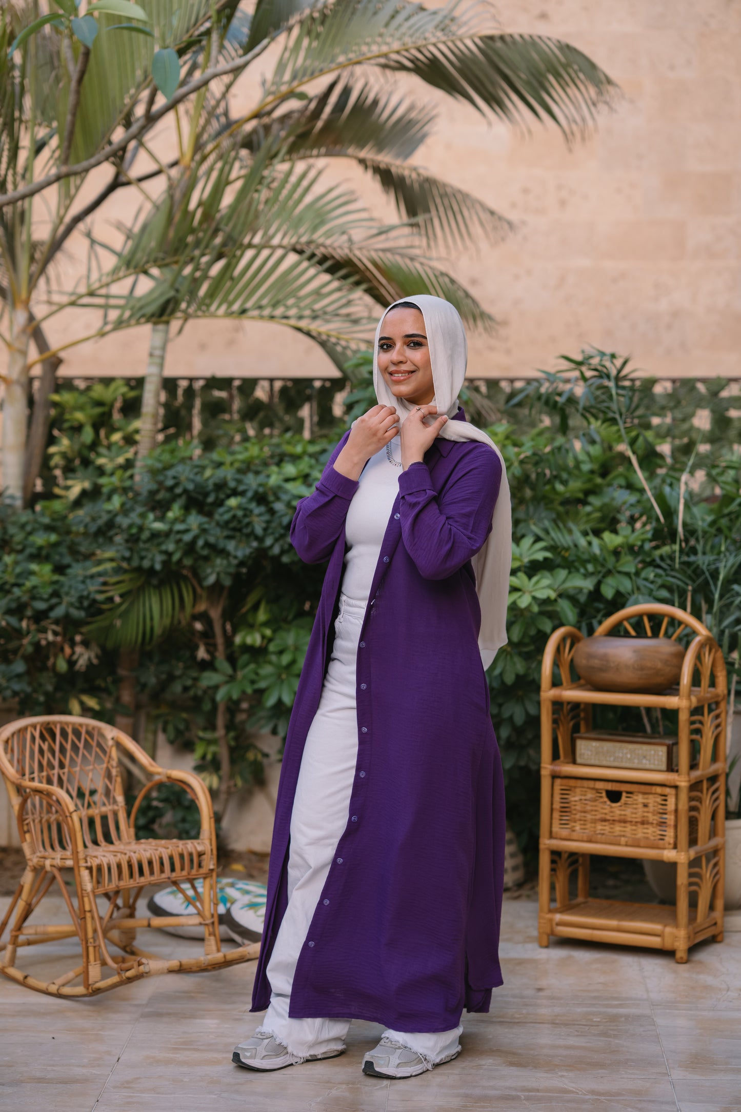 Nasaya whispered elegance Linen shirt dress "Purple"