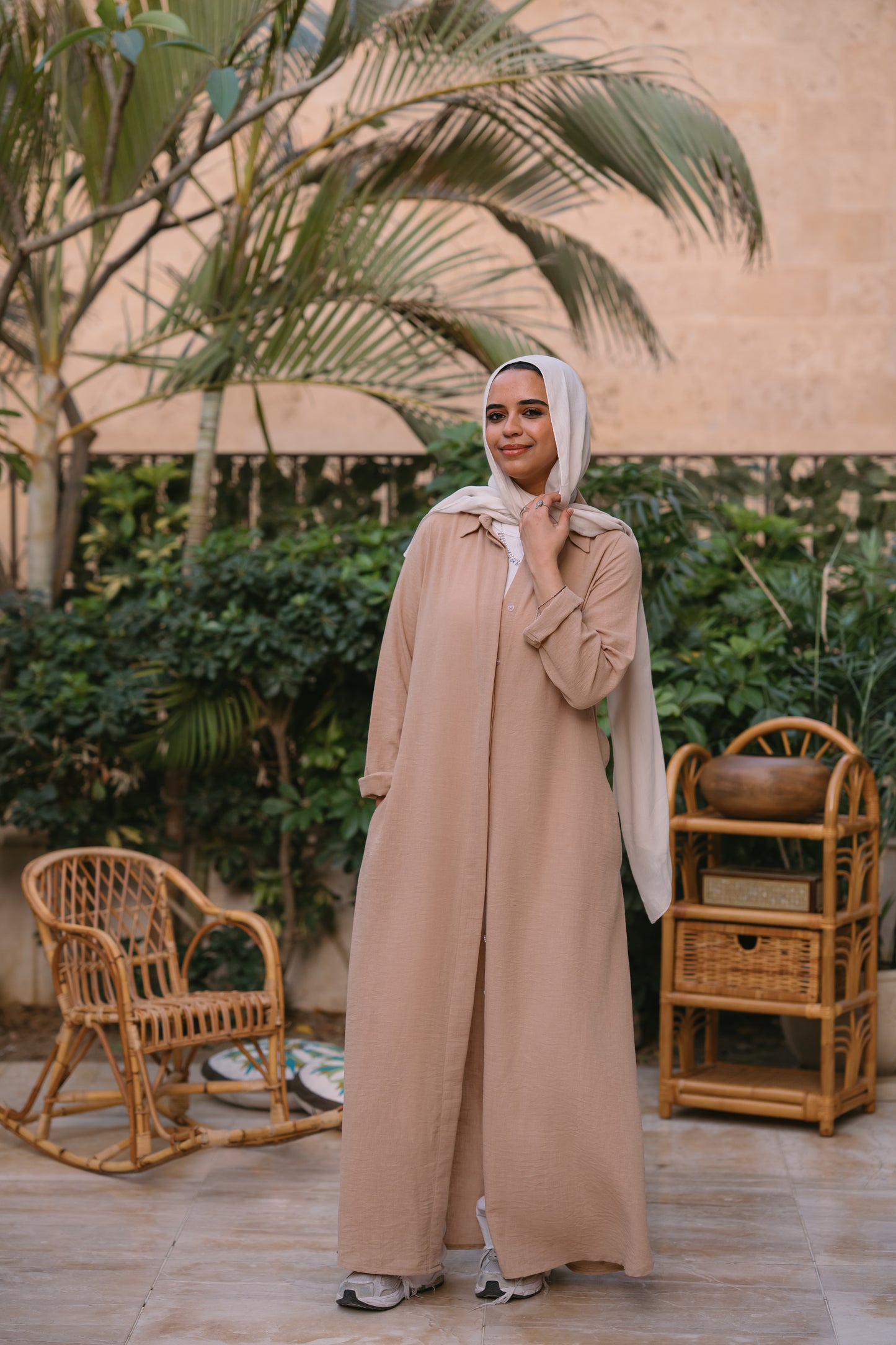 Nasaya whispered elegance Linen beige shirt dress