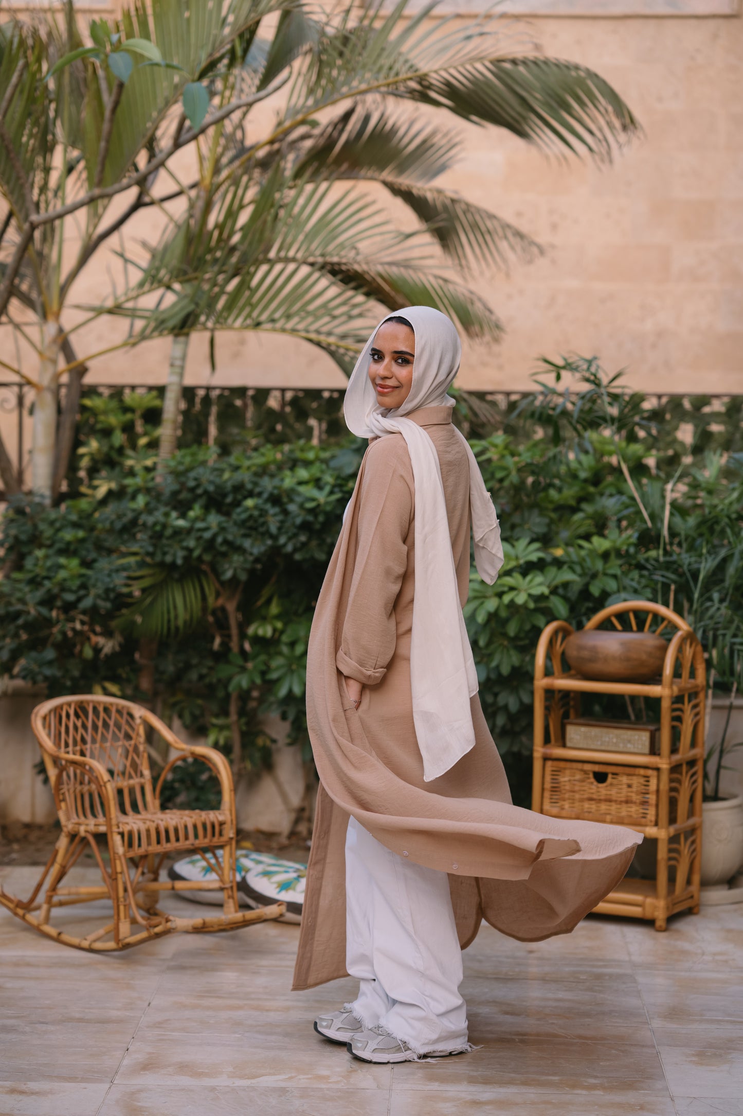 Nasaya whispered elegance Linen beige shirt dress