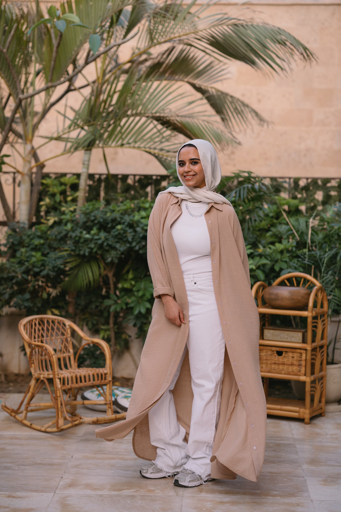 Nasaya whispered elegance Linen beige shirt dress