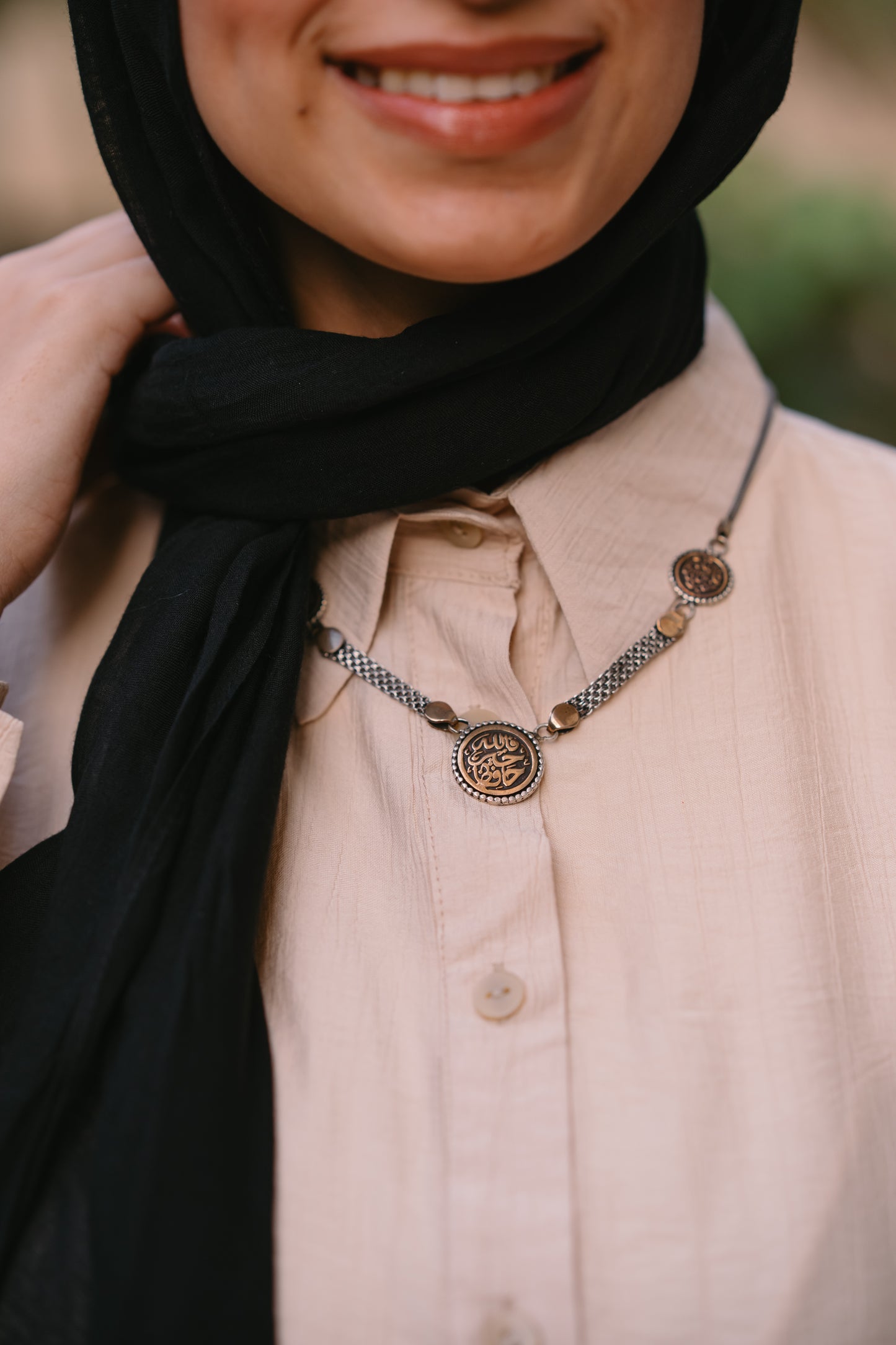 Nasaya left drape baby cotton light beige blouse