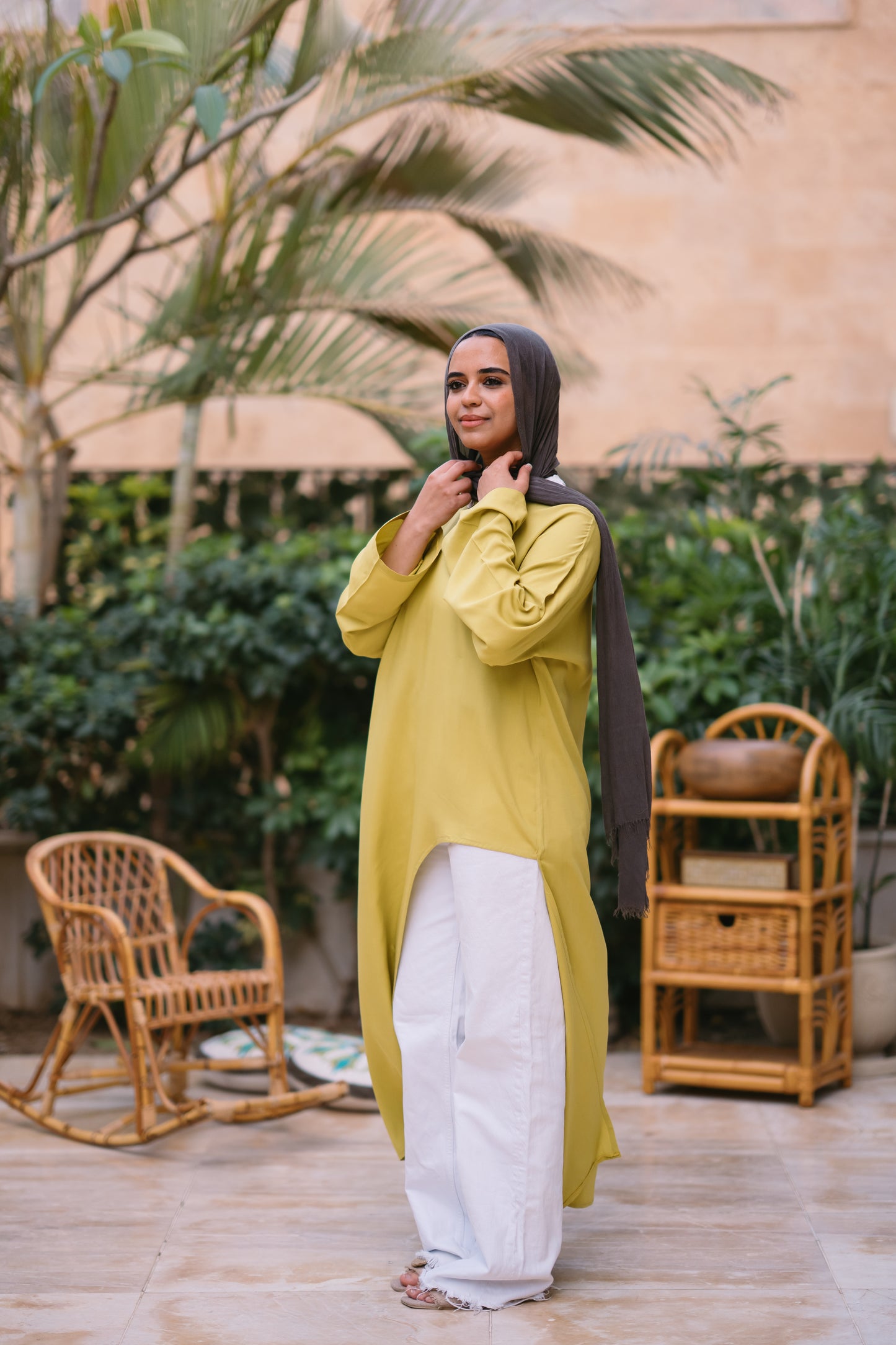 Nasaya whisper Neon yellow oversize cotton dress