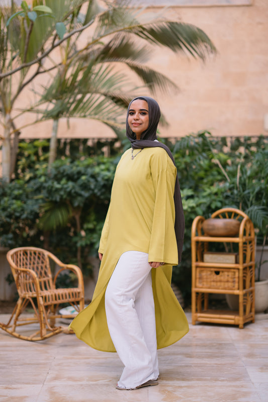 Nasaya whisper Neon yellow oversize cotton dress