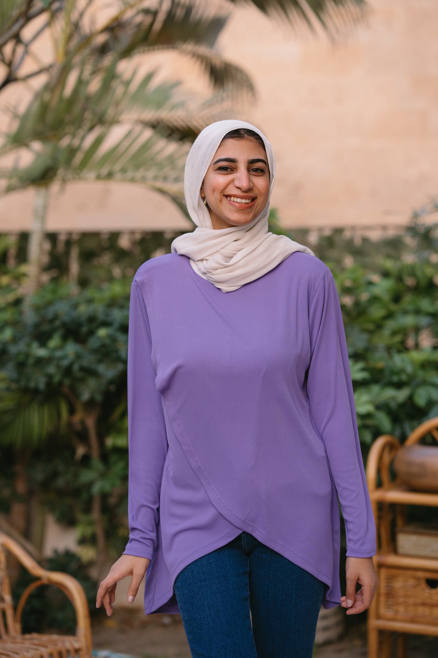 Nasaya soft breeze lavender ribbed blouse