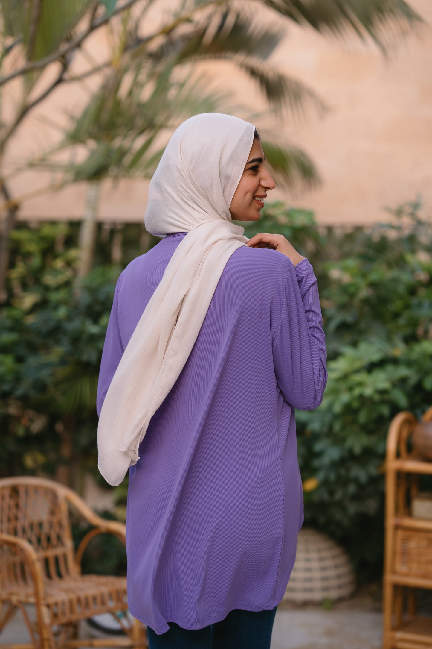 Nasaya soft breeze lavender ribbed blouse