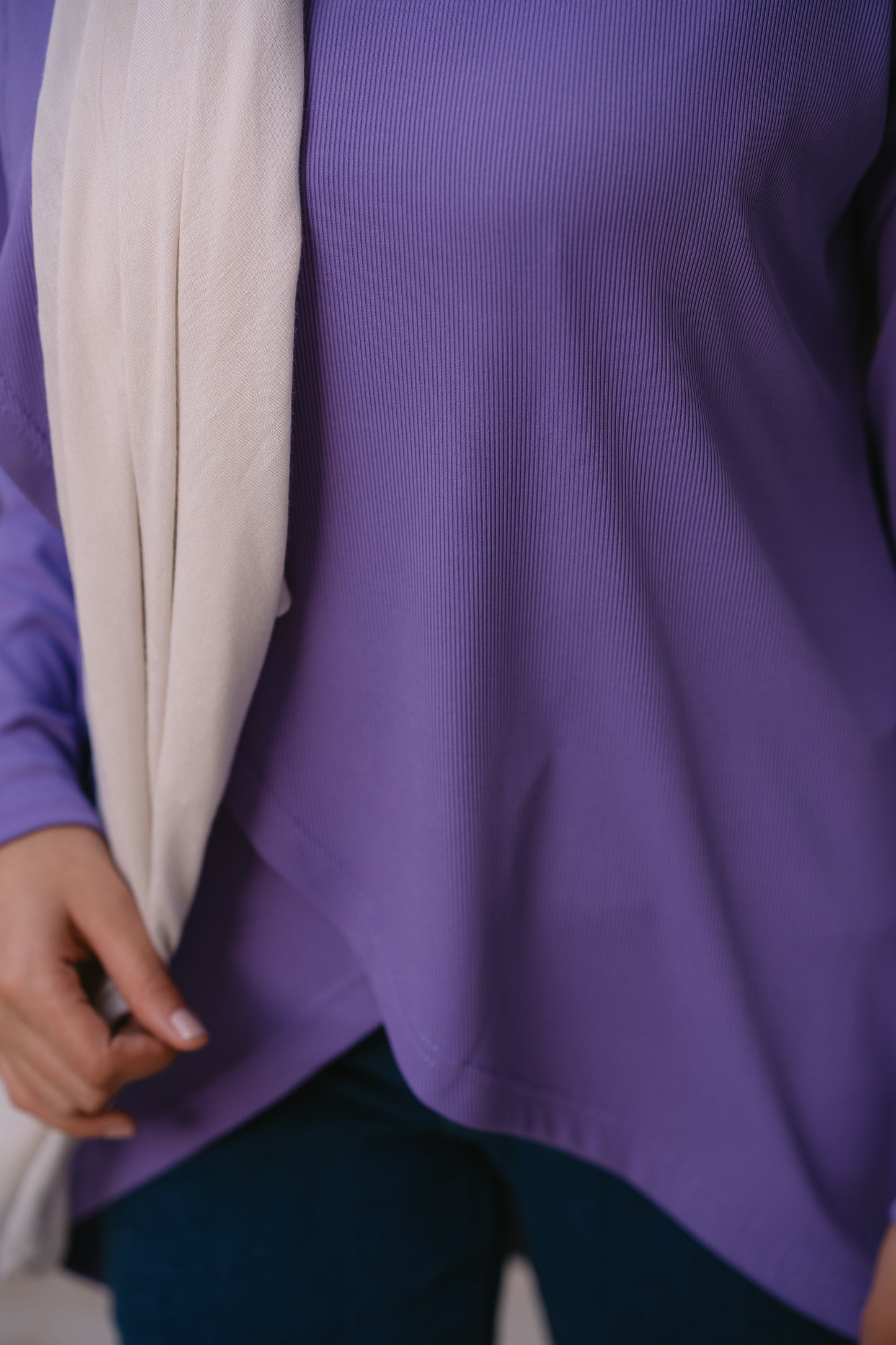 Nasaya soft breeze lavender ribbed blouse