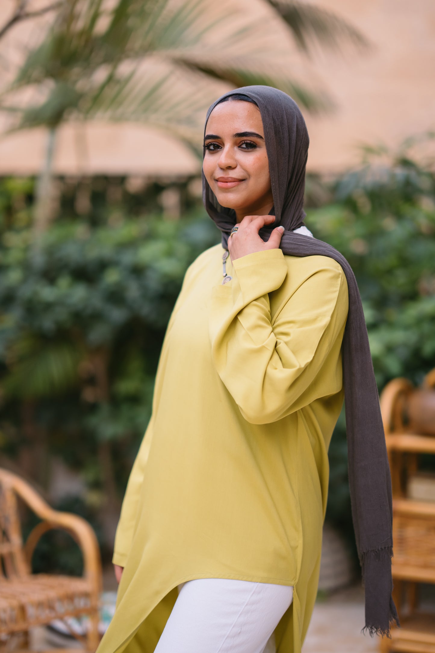 Nasaya whisper Neon yellow oversize cotton dress