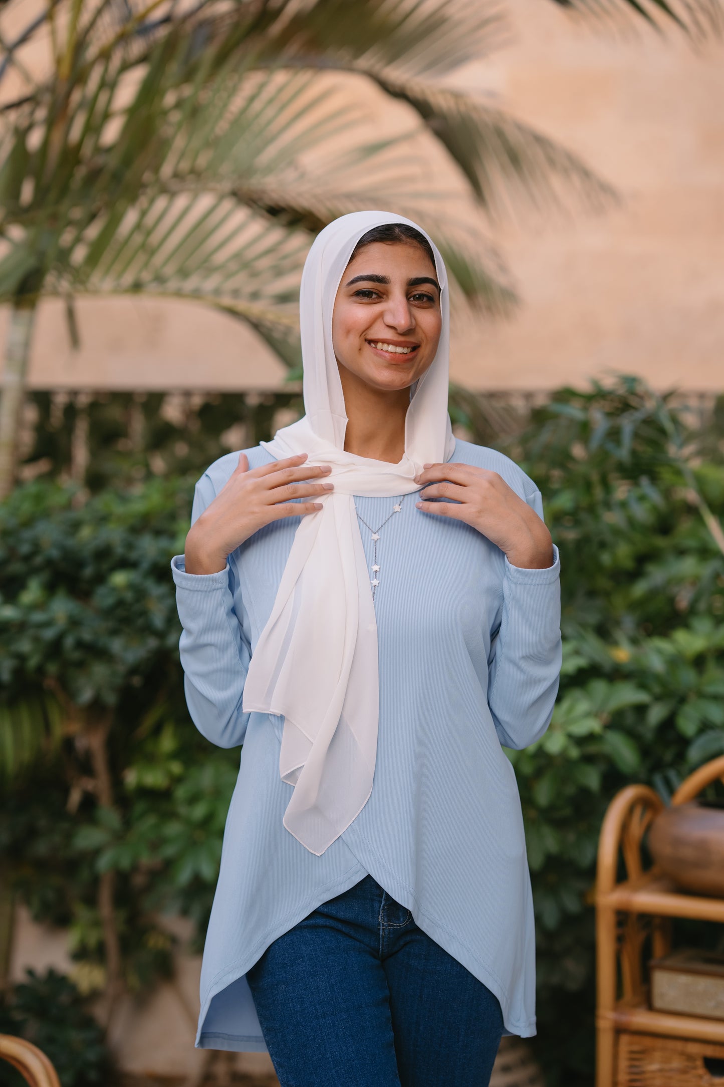 Nasaya soft breeze blue ribbed blouse