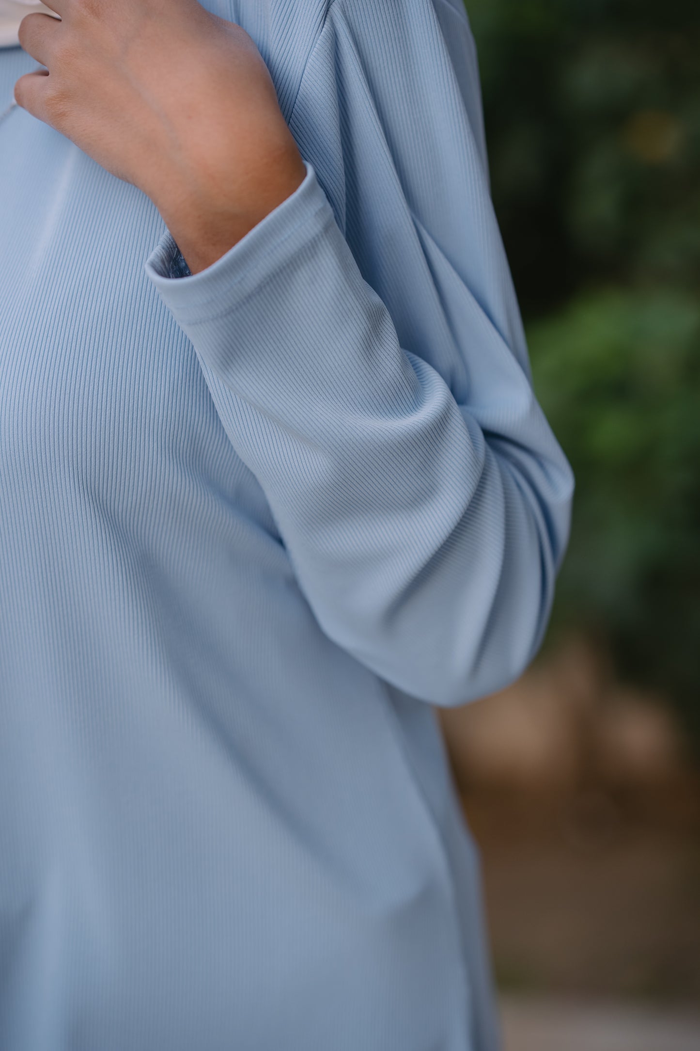 Nasaya soft breeze blue ribbed blouse