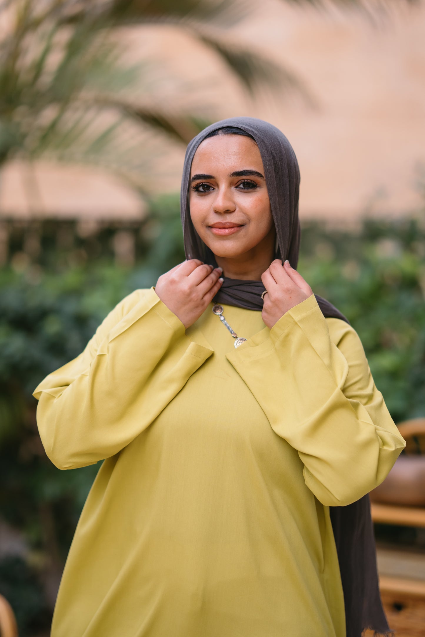 Nasaya whisper Neon yellow oversize cotton dress