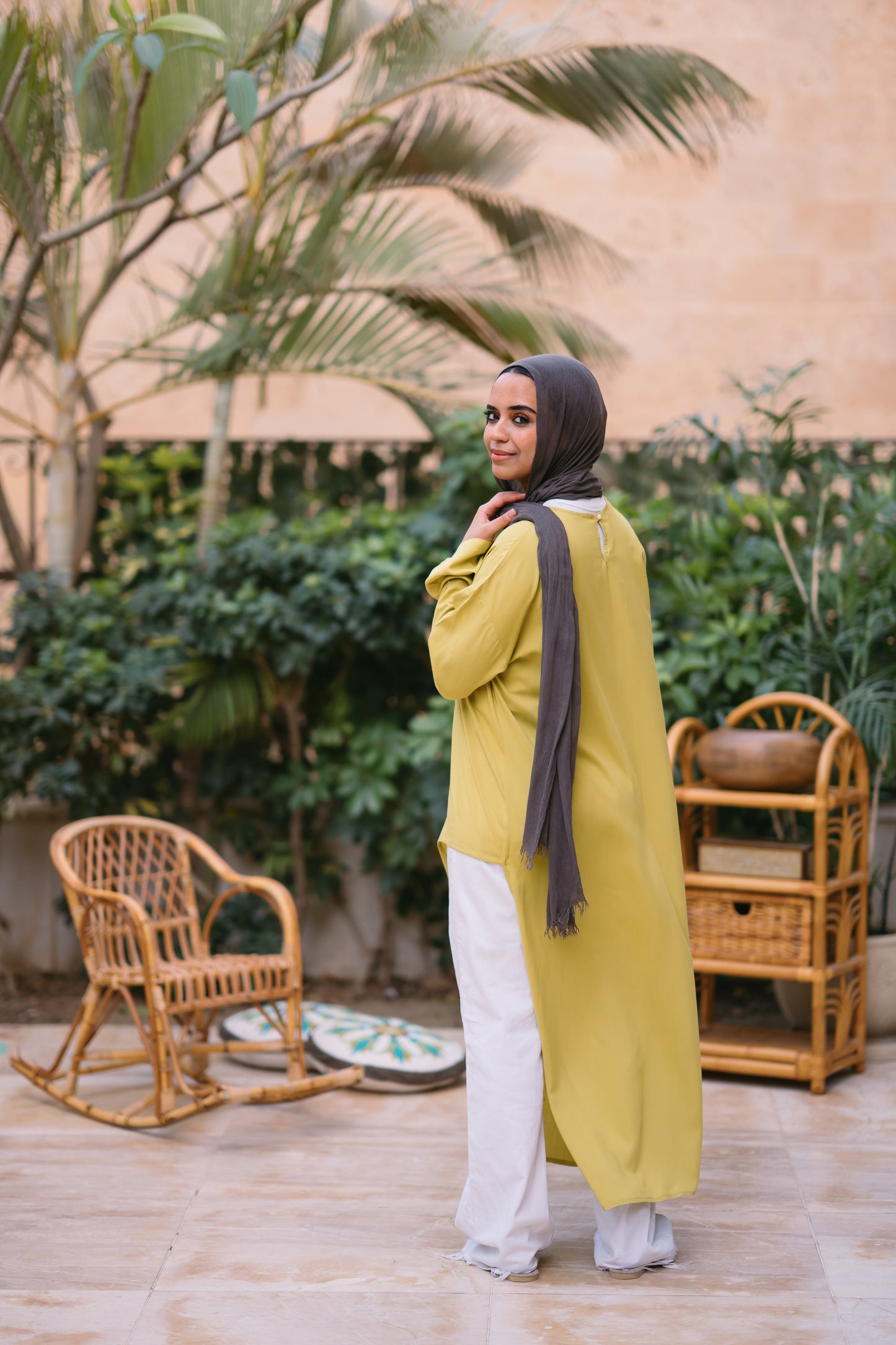 Nasaya whisper Neon yellow oversize cotton dress