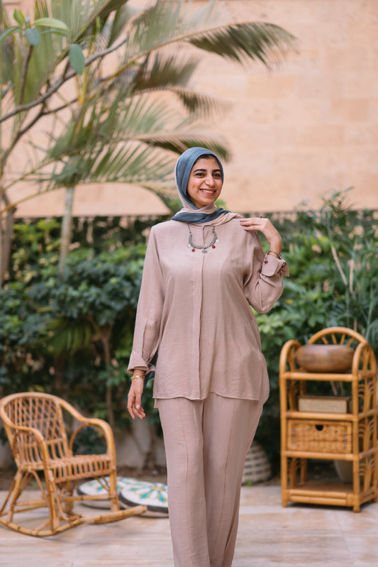 Nasaya baby cotton coffee set "pants & blouse"