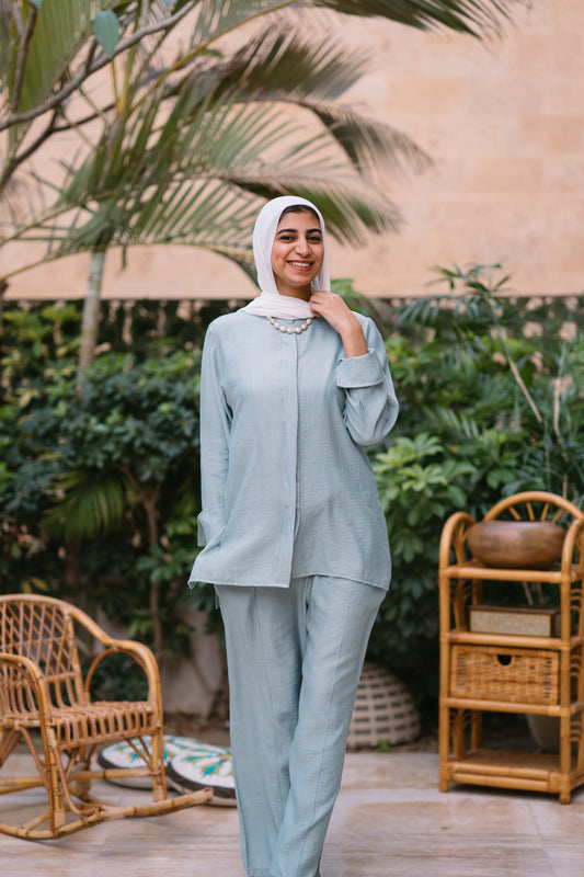 Nasaya baby cotton mint set "pants & blouse"