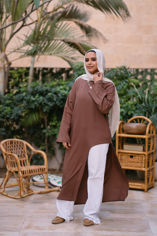 Nasaya whisper coffee oversize cotton dress