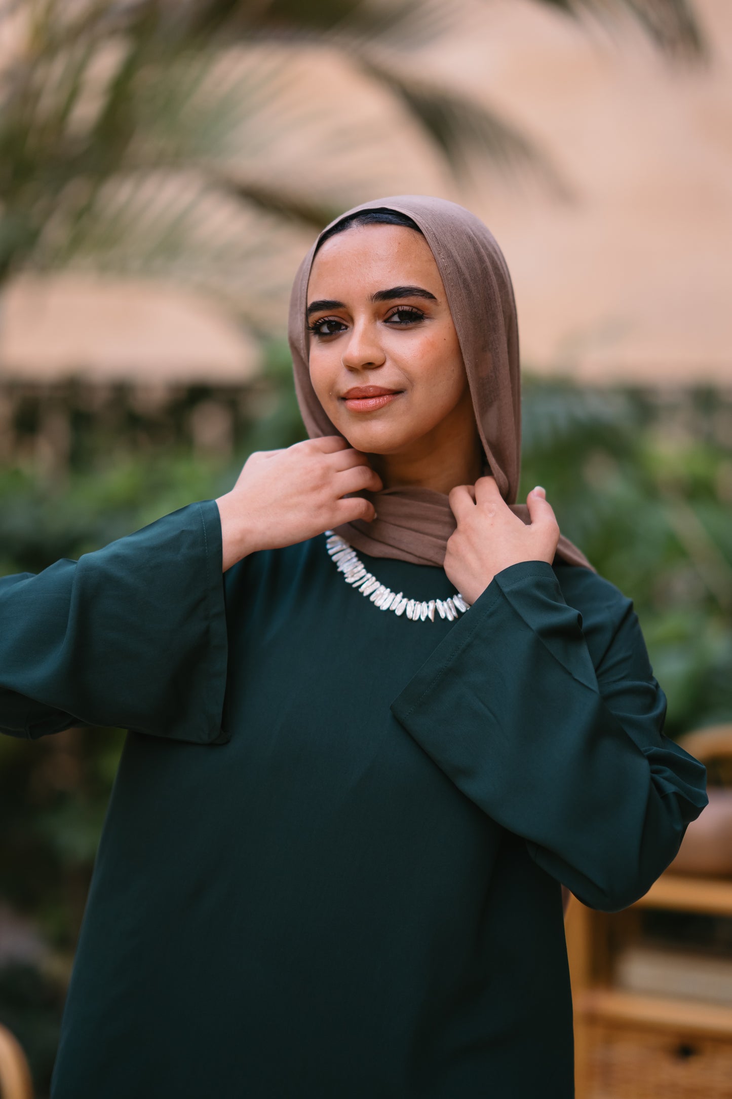 Nasaya whisper Dark green oversize cotton dress
