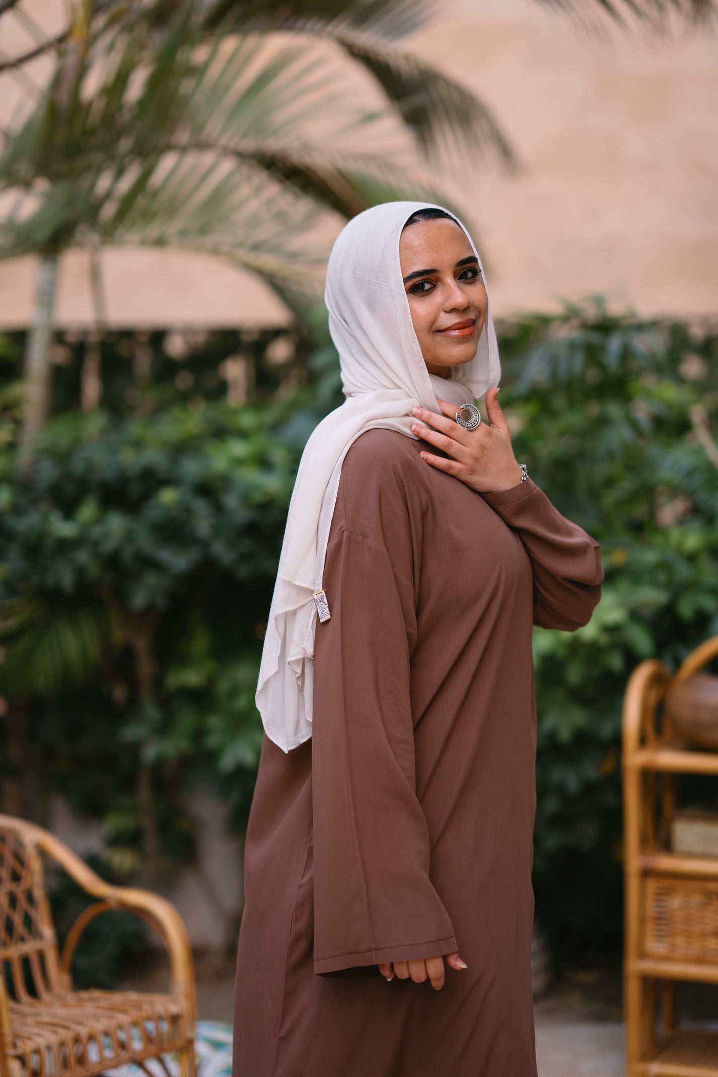 Nasaya whisper coffee oversize cotton dress
