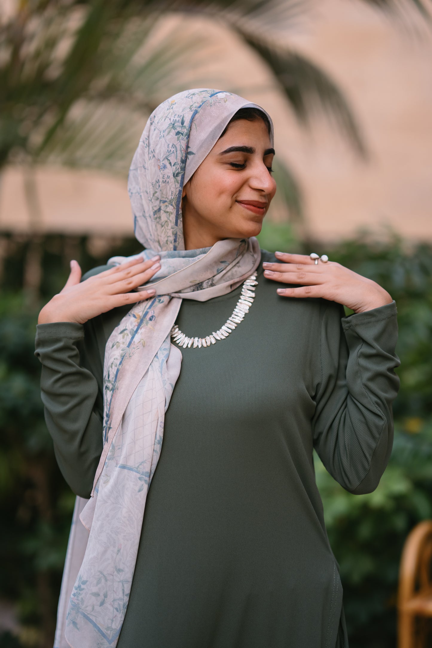 Nasaya soft breeze ribbed Set "Pants & blouse" dark olive