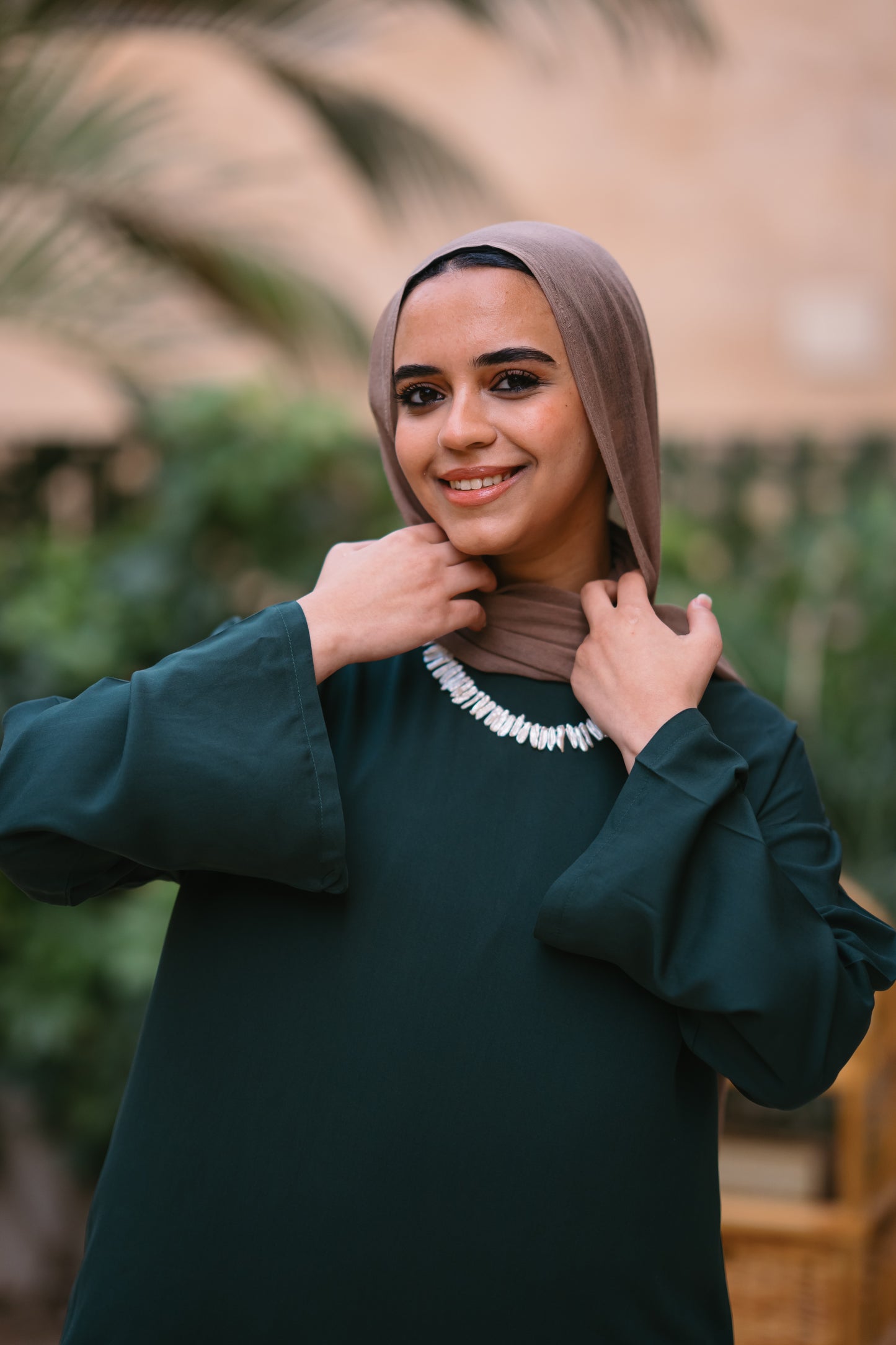 Nasaya whisper Dark green oversize cotton dress