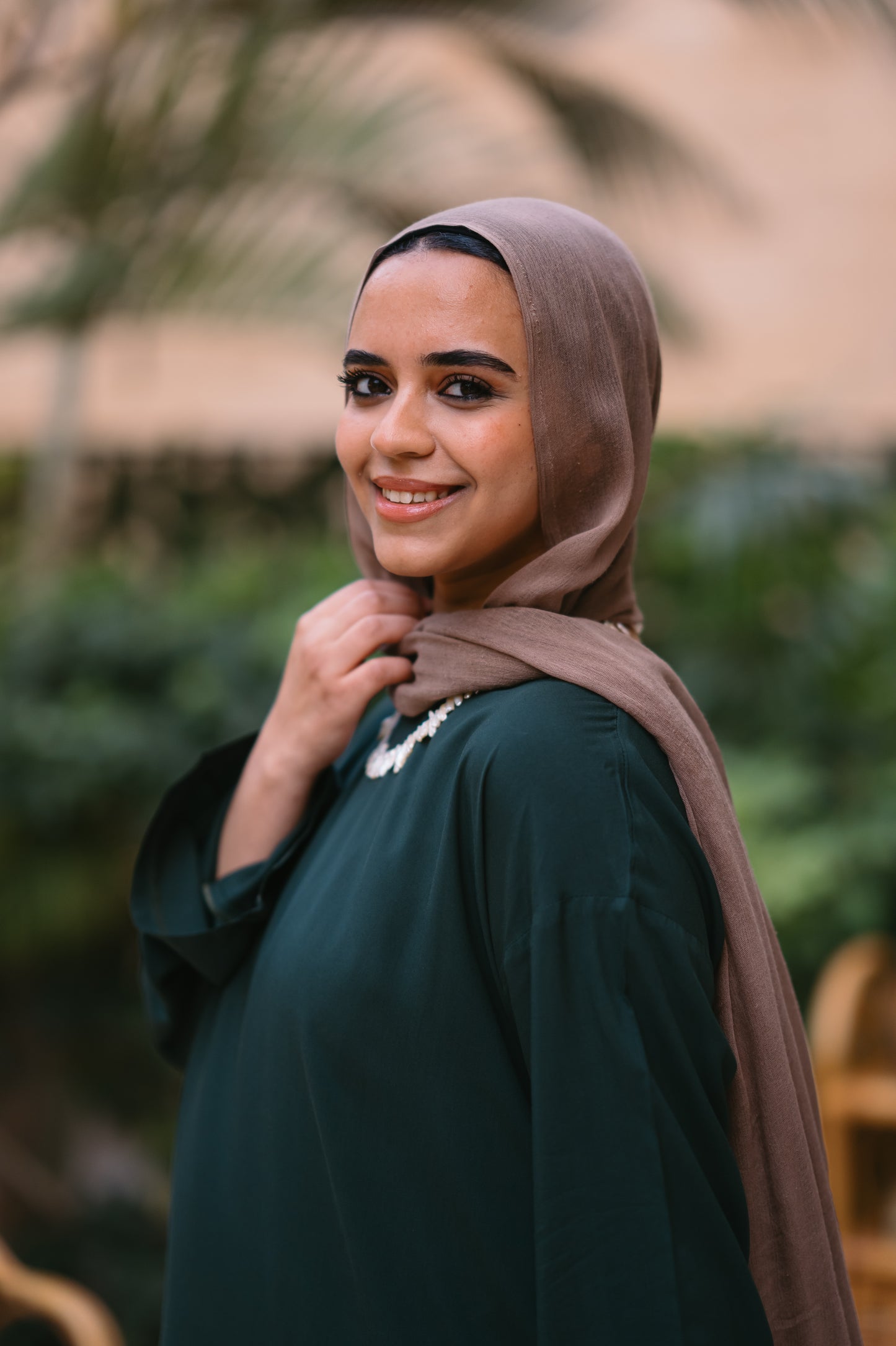 Nasaya whisper Dark green oversize cotton dress